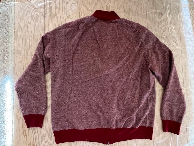 Canali Men 100shmere Burgundy Cardigan Sweater Size IT 52 Large Made in Italy