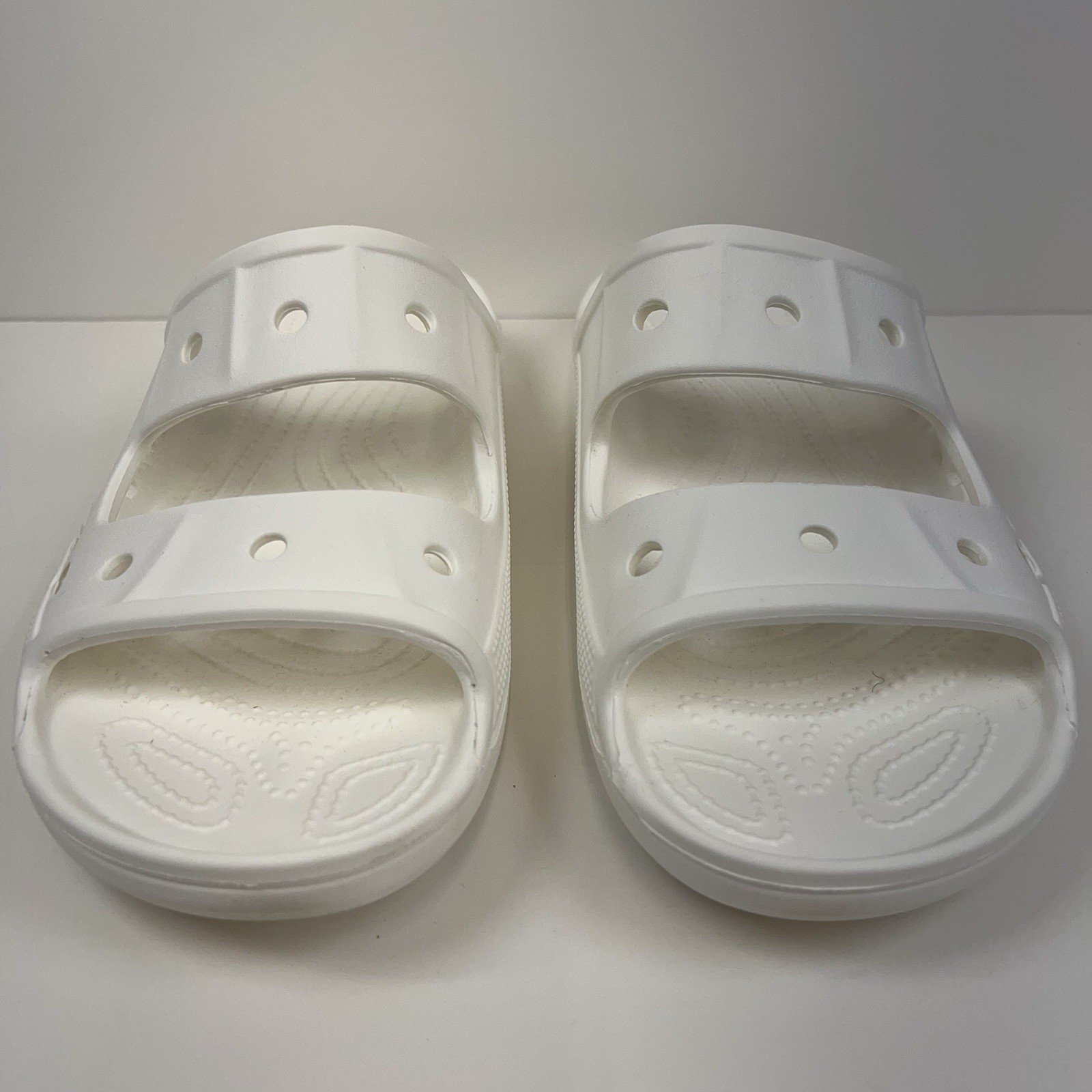 CROCS Baya Slide Sandals True Strap Ventilated Logo Slip On Men’s 9M 11W White