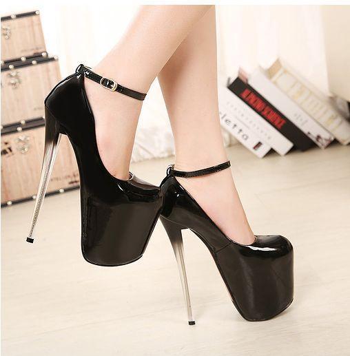 Women’s 19cm High Heels Stilettos High Platform Ankle Strap Pumps Party Shoes