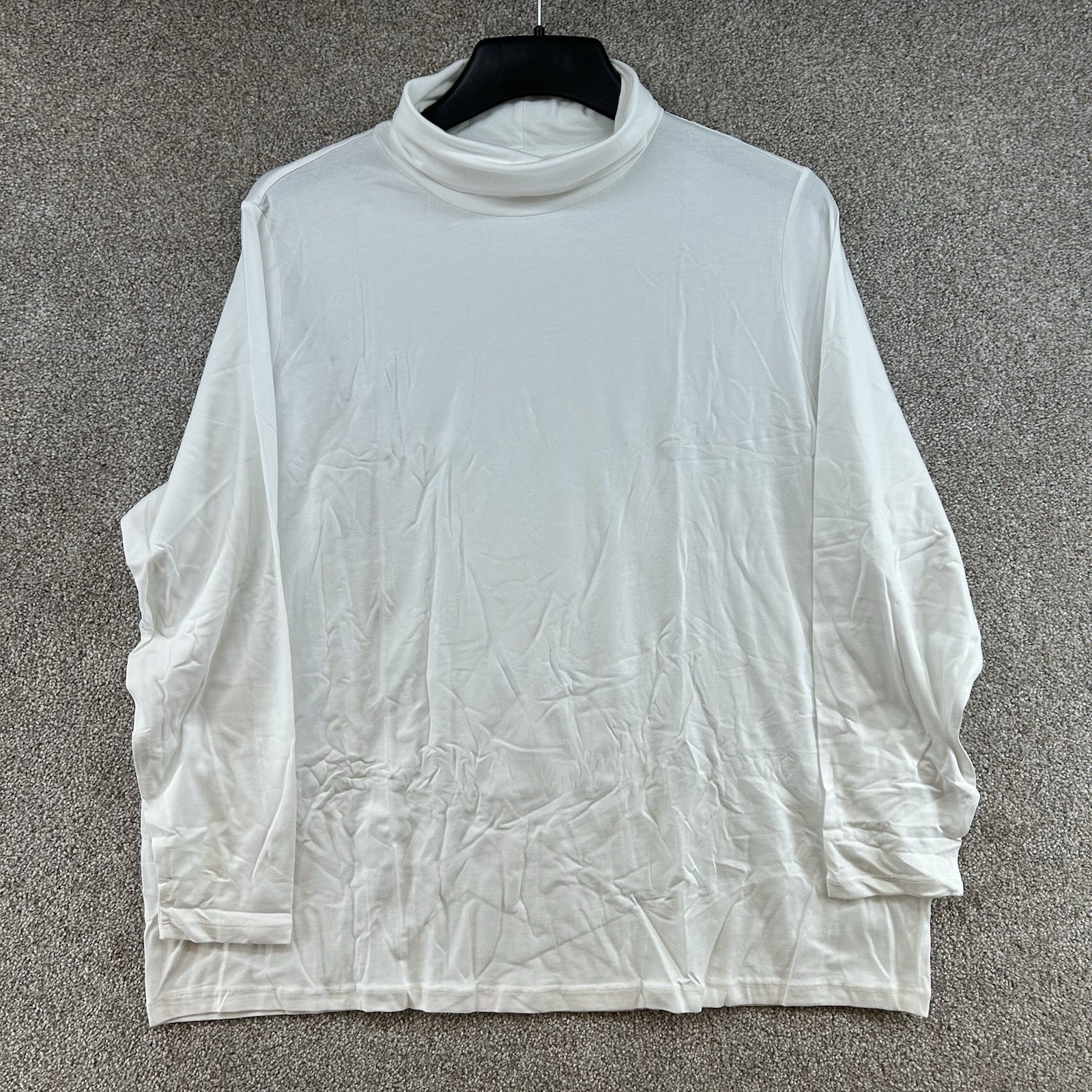 NWOT Lands End Women’s Turtleneck Tunic Top Size 3X Long Sleeve White Stretch