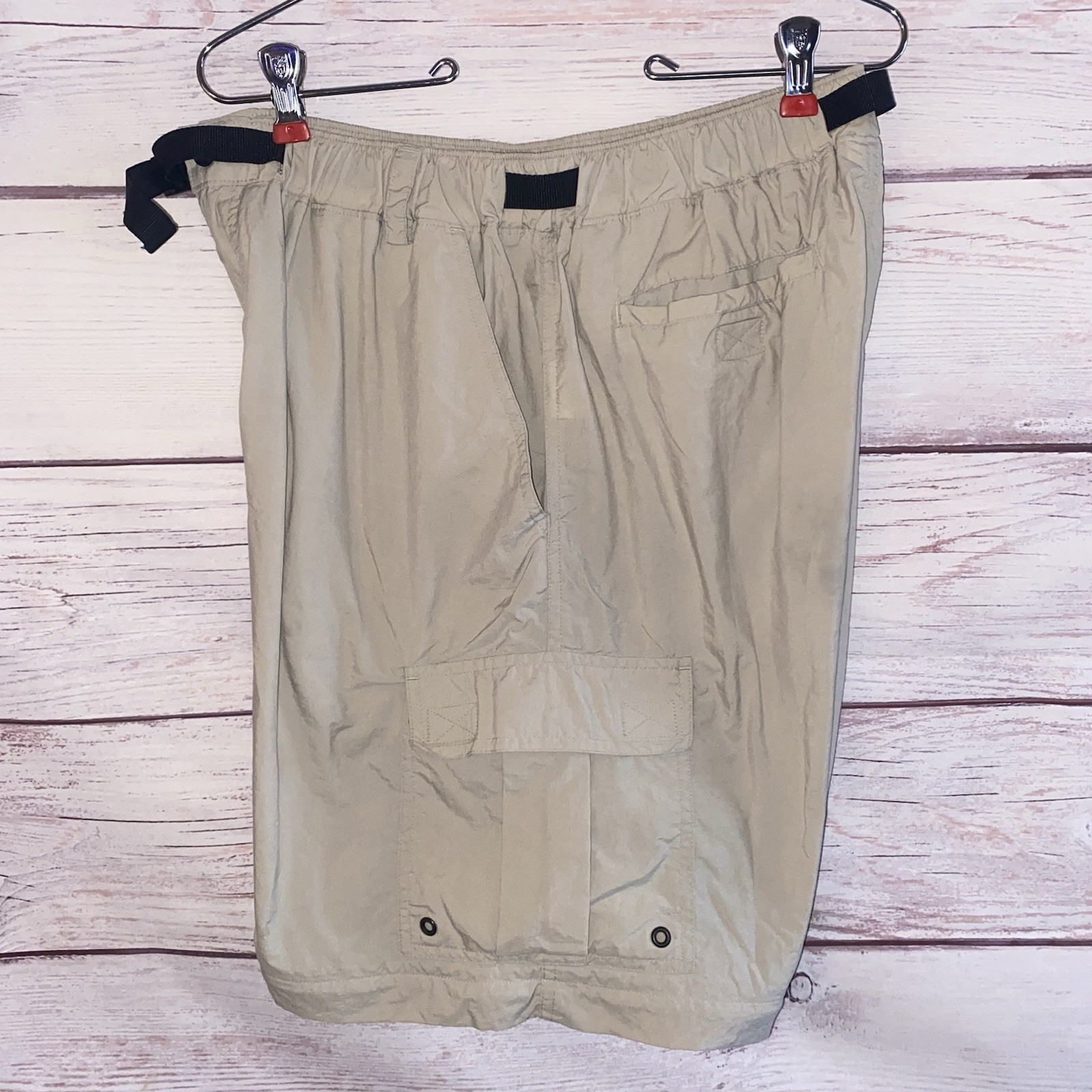 3 REI Mens Shorts L Light Green Tan Lt Tan Belted Hiking Outdoor A15
