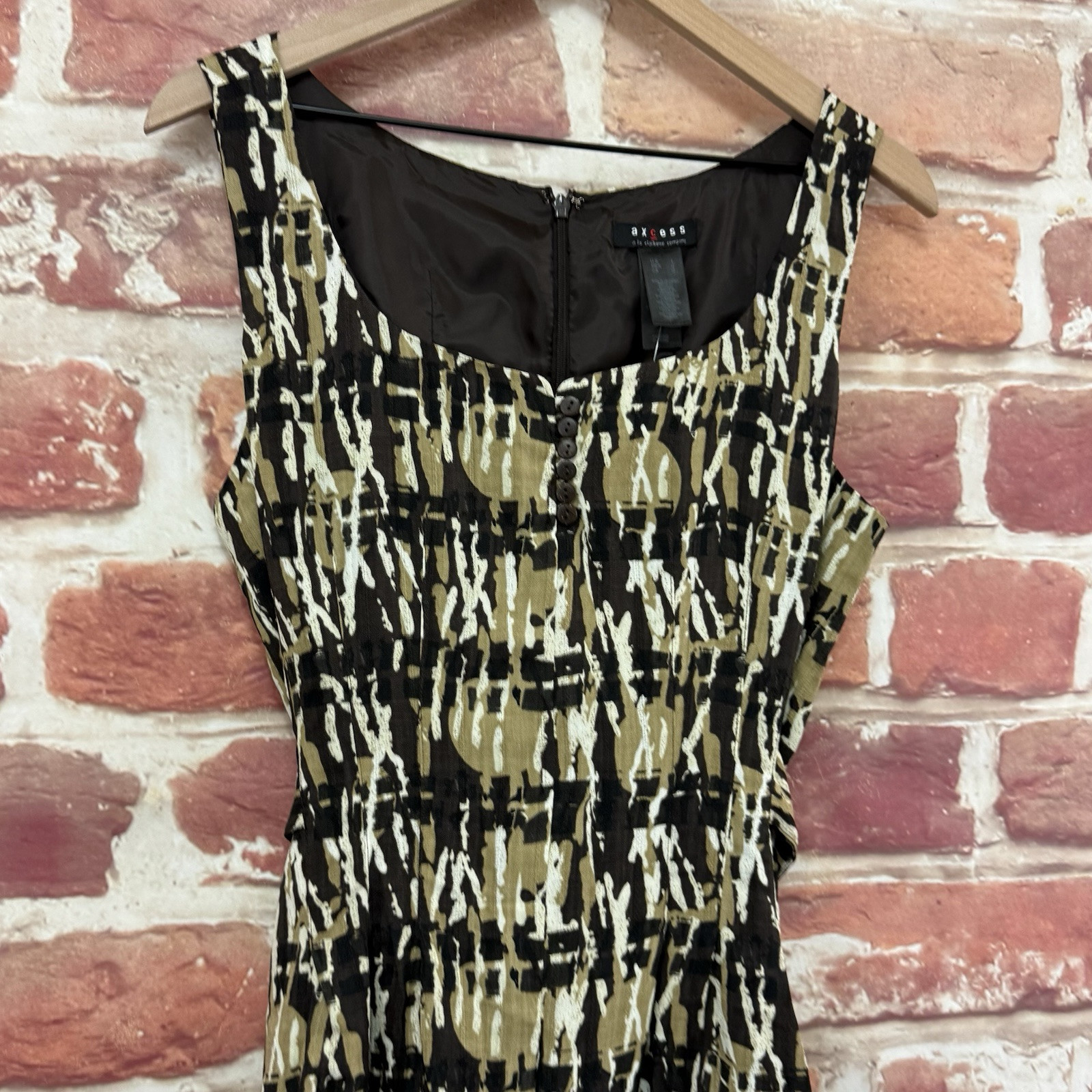Liz Claiborne Axcess Dress Womens Large Multicolor Abstract Casual Zip Up