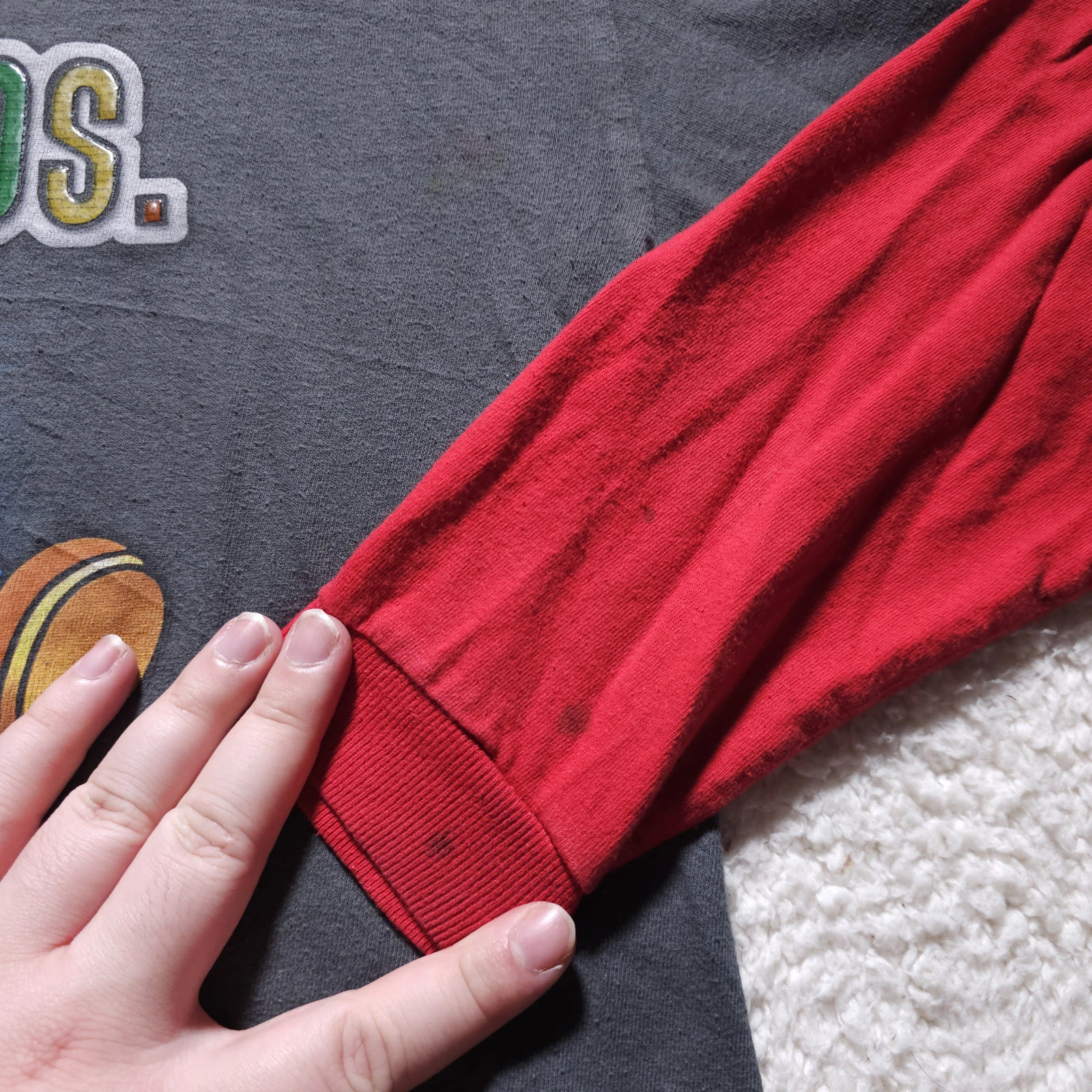 Super Mario Bros Nintendo Raglan Shirt Long Sleeve Graphic Gamer Tee Y2K 2007 M