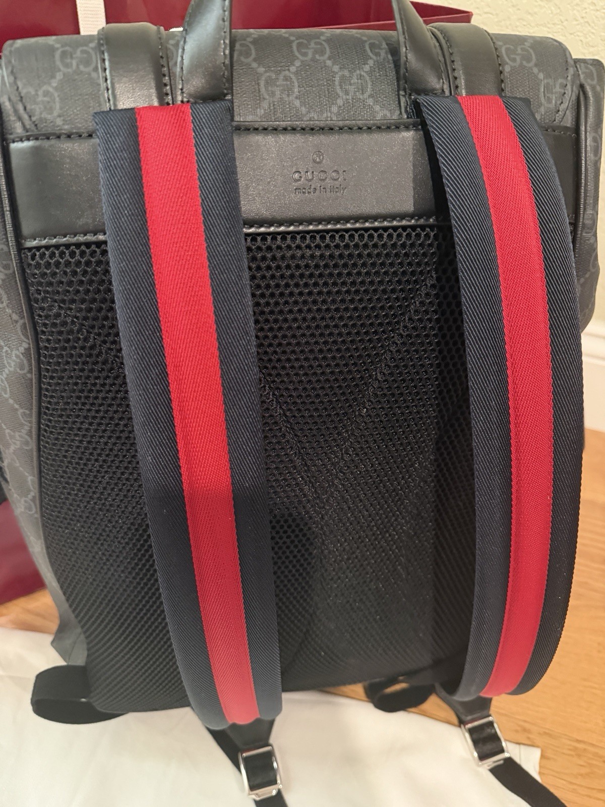 Gucci Ophidia Large Backpack Supreme Black Canvas Only, Excellent Condition