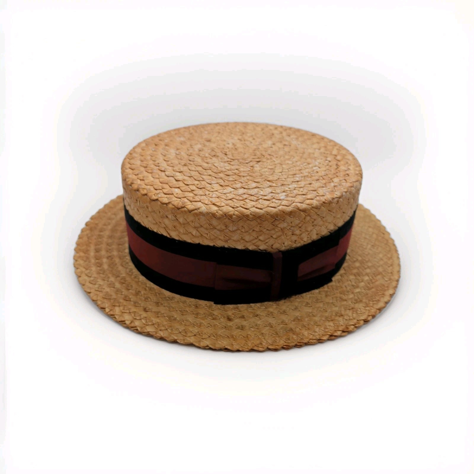 Champ Vintage Straw Boaters Hat Size 7 3/8 Gatsby Style