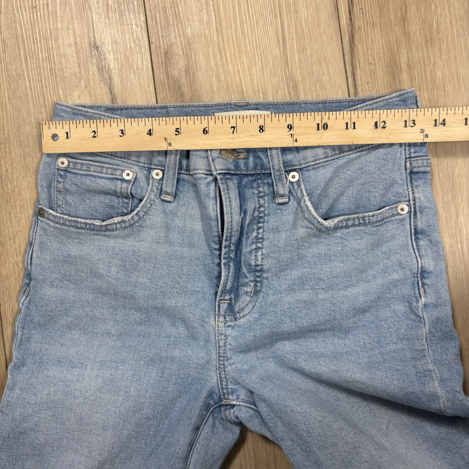 Madewell The Perfect Vintage Cropped Jeans Womens 25P Blue Light Wash High Rise