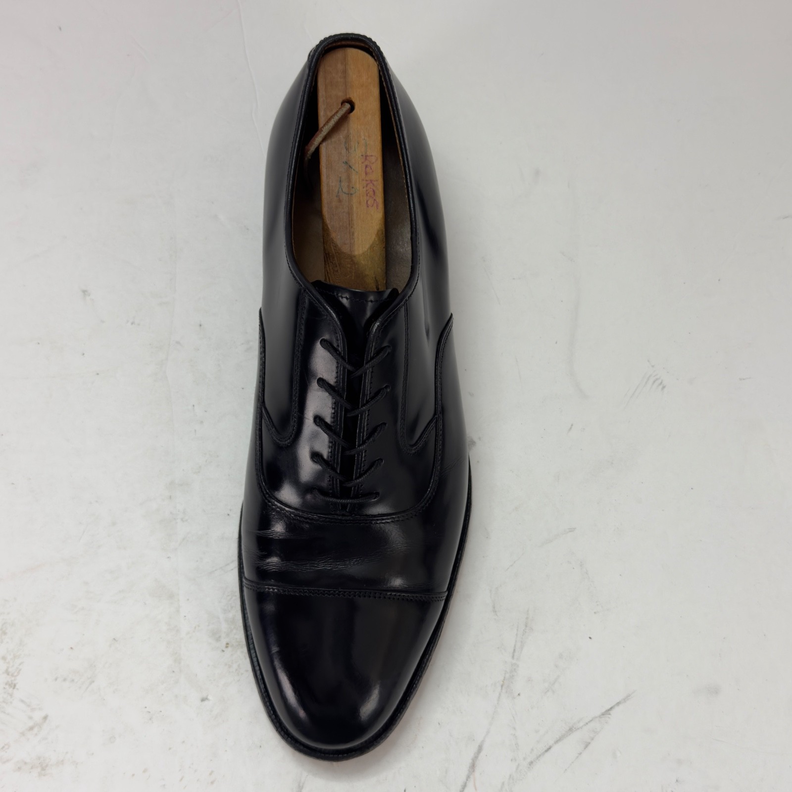 Johnston & Murphy Mens US 8.5 D Black Leather Cap Toe Oxford Dress Shoes 24-9311