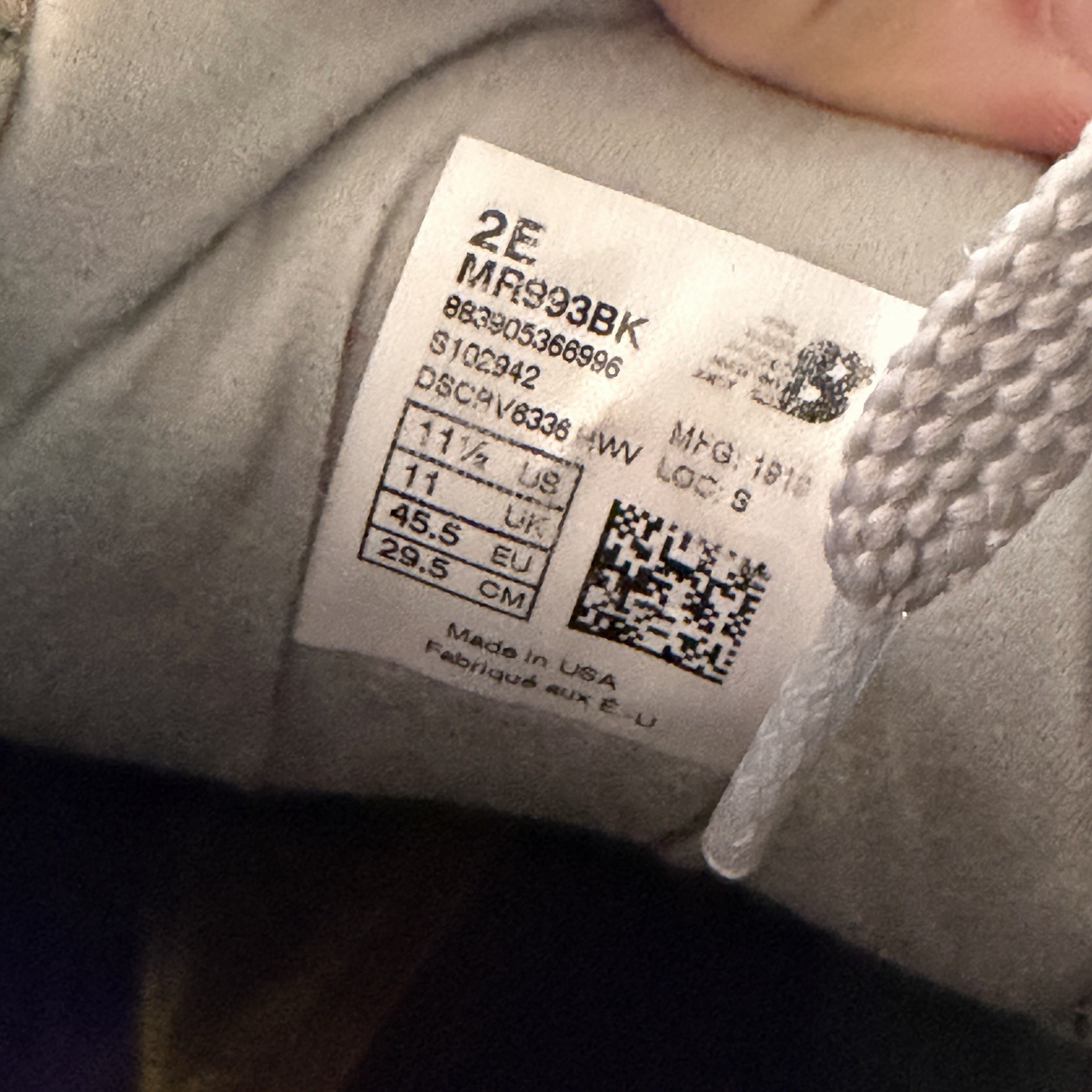 New Balance 993 Made In USA ‘Black White’ US Size 11.5M