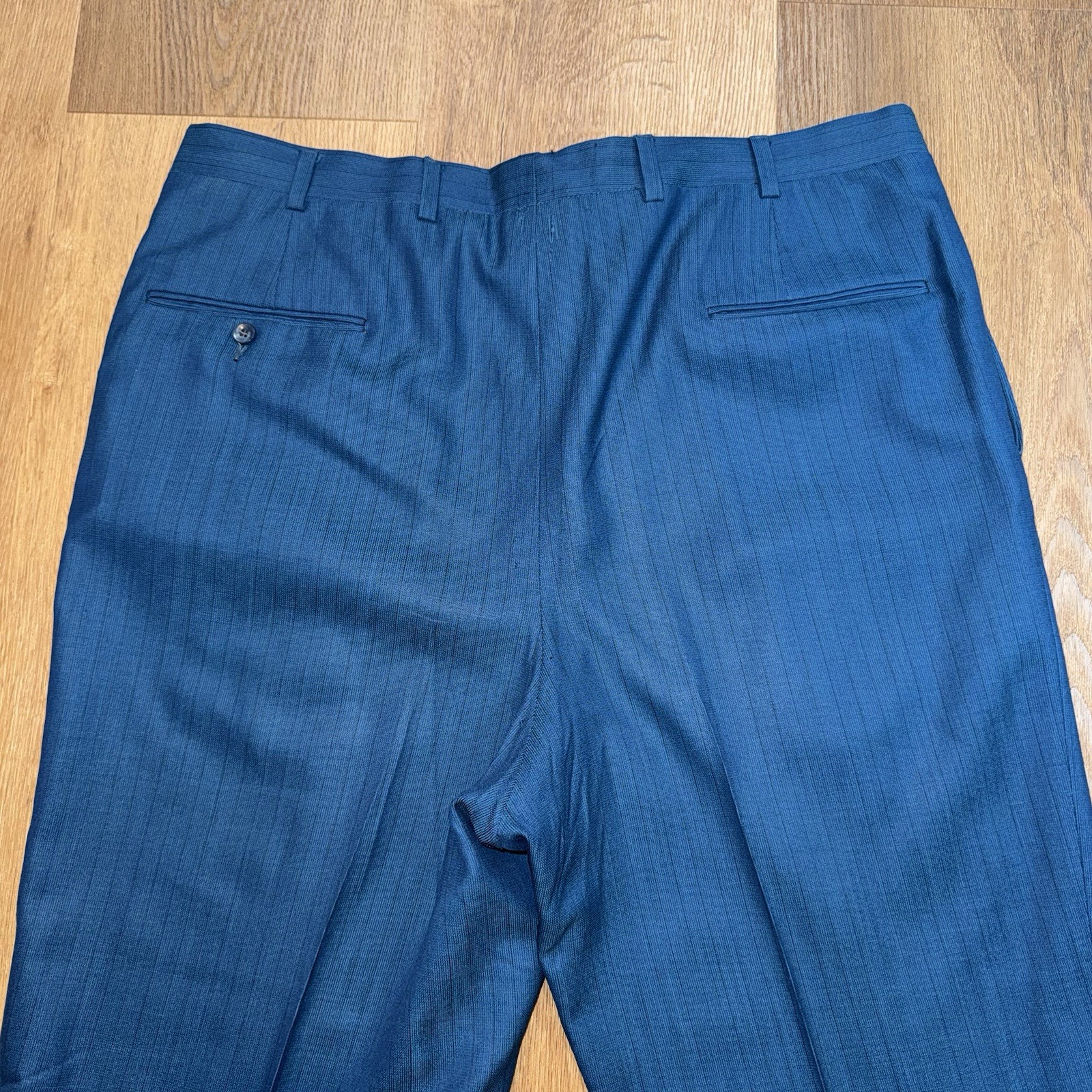 Vtg 50s 60 Sears Suit Mens 46 Long Jacket 40 28 Pants Kings Crown MCM Wool Blue