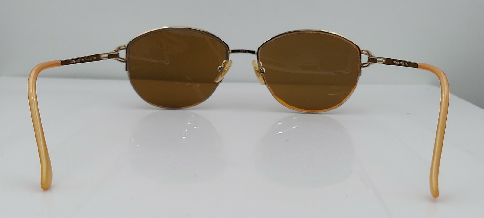 Vintage LAMY L’ACCENT 101 Gold Oval Half Rim Sunglasses Japan FRAMES ONLY
