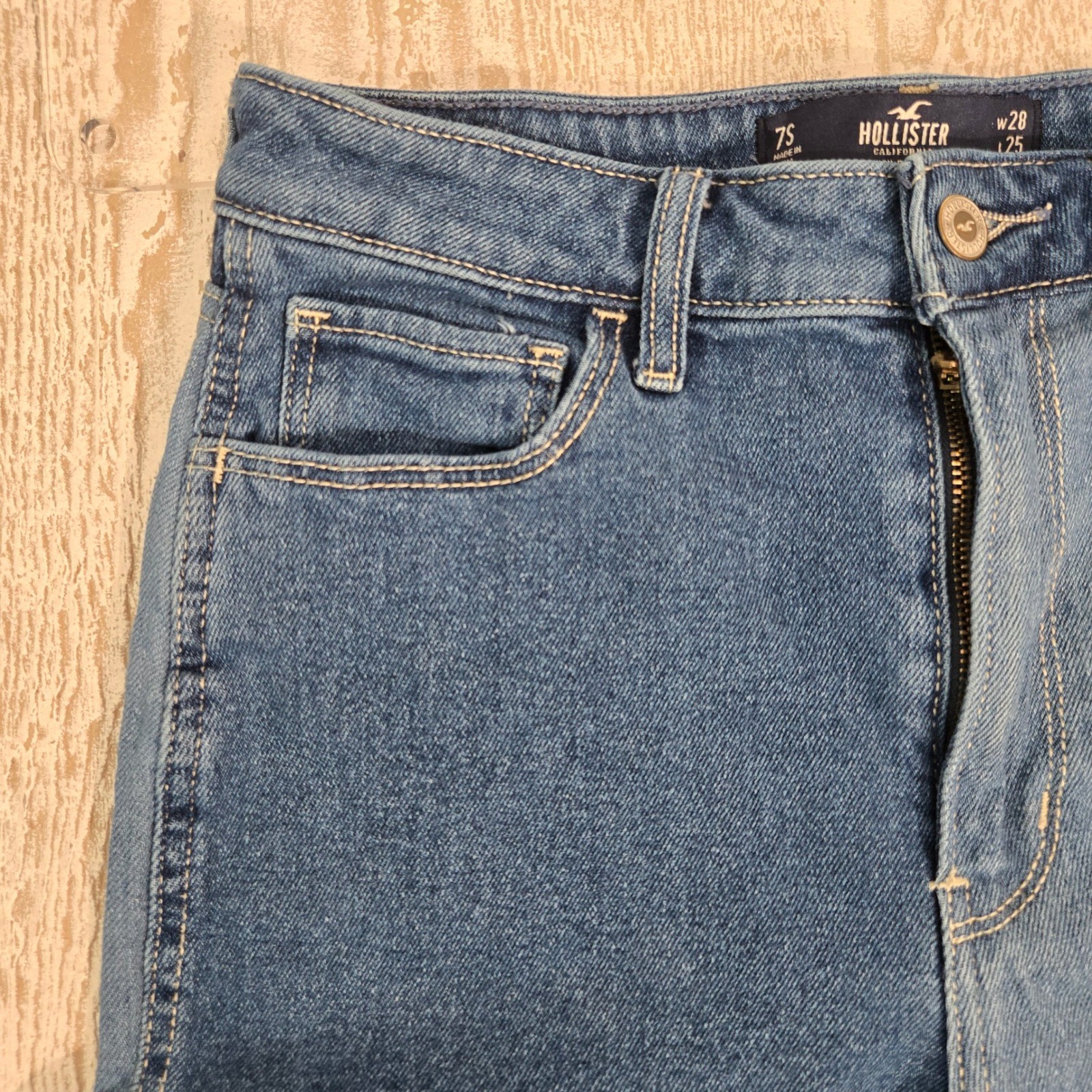 Hollister Patchwork High Rise Mom Y2K Retro Straight Jeans Colorblock Size 7S