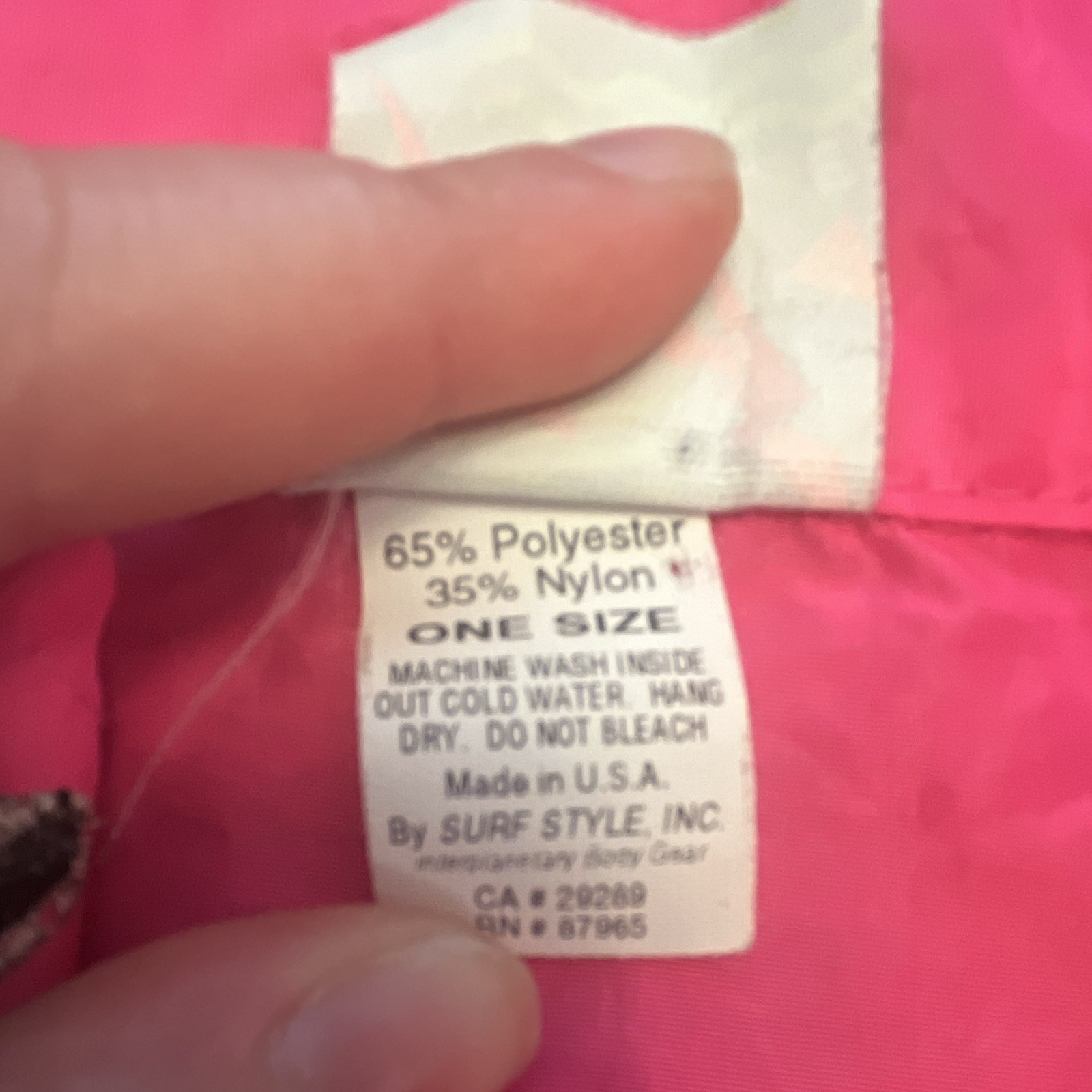 Vtg Surf Style Pink 1/4 Zip Lightweight Windbreaker Jacket Men’s One Size 90s