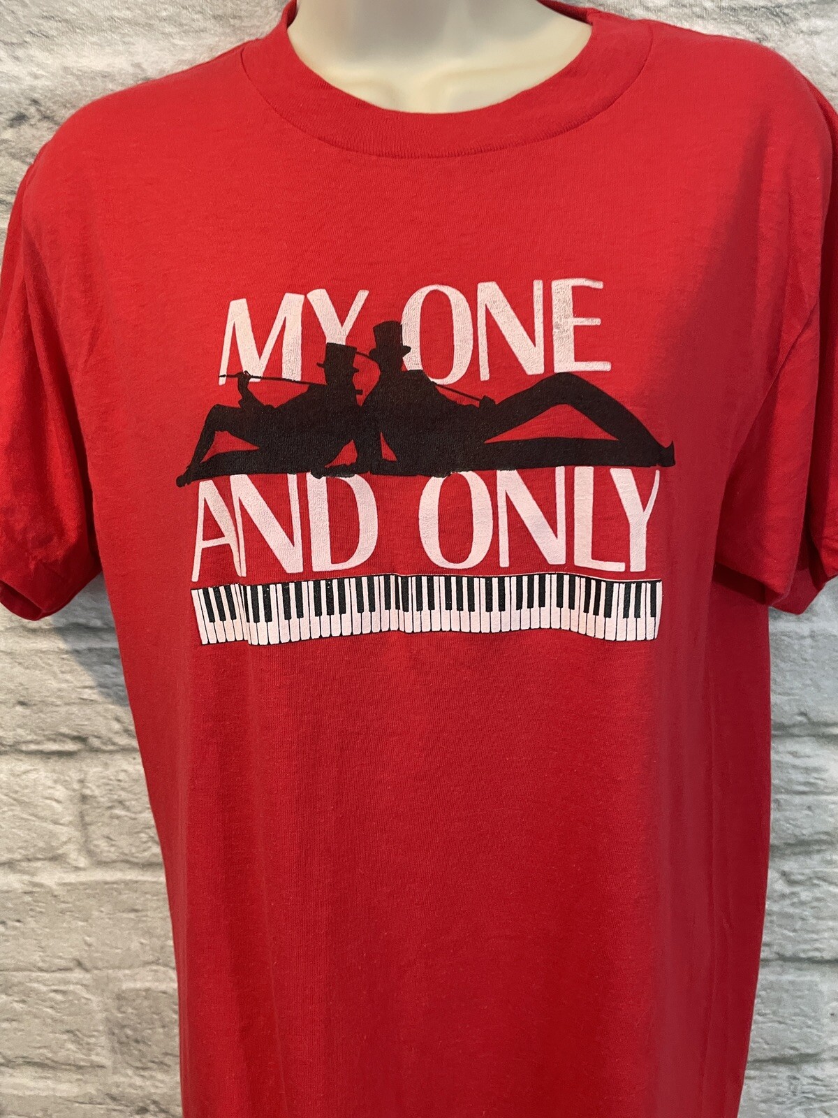 VTG 80s CHED By Anvil Red My One And Only T Shirt Broadway Musical Gershwin Sz L