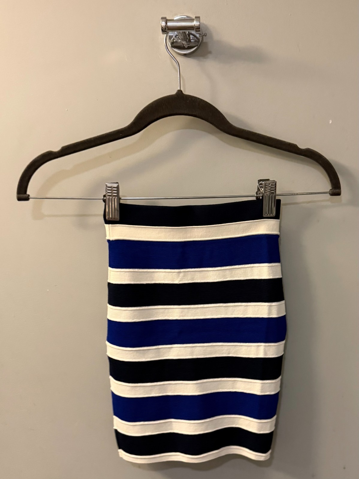 Juicy Couture Girls Blue White Striped Knit Pencil Skirt Size M Youth Stretch