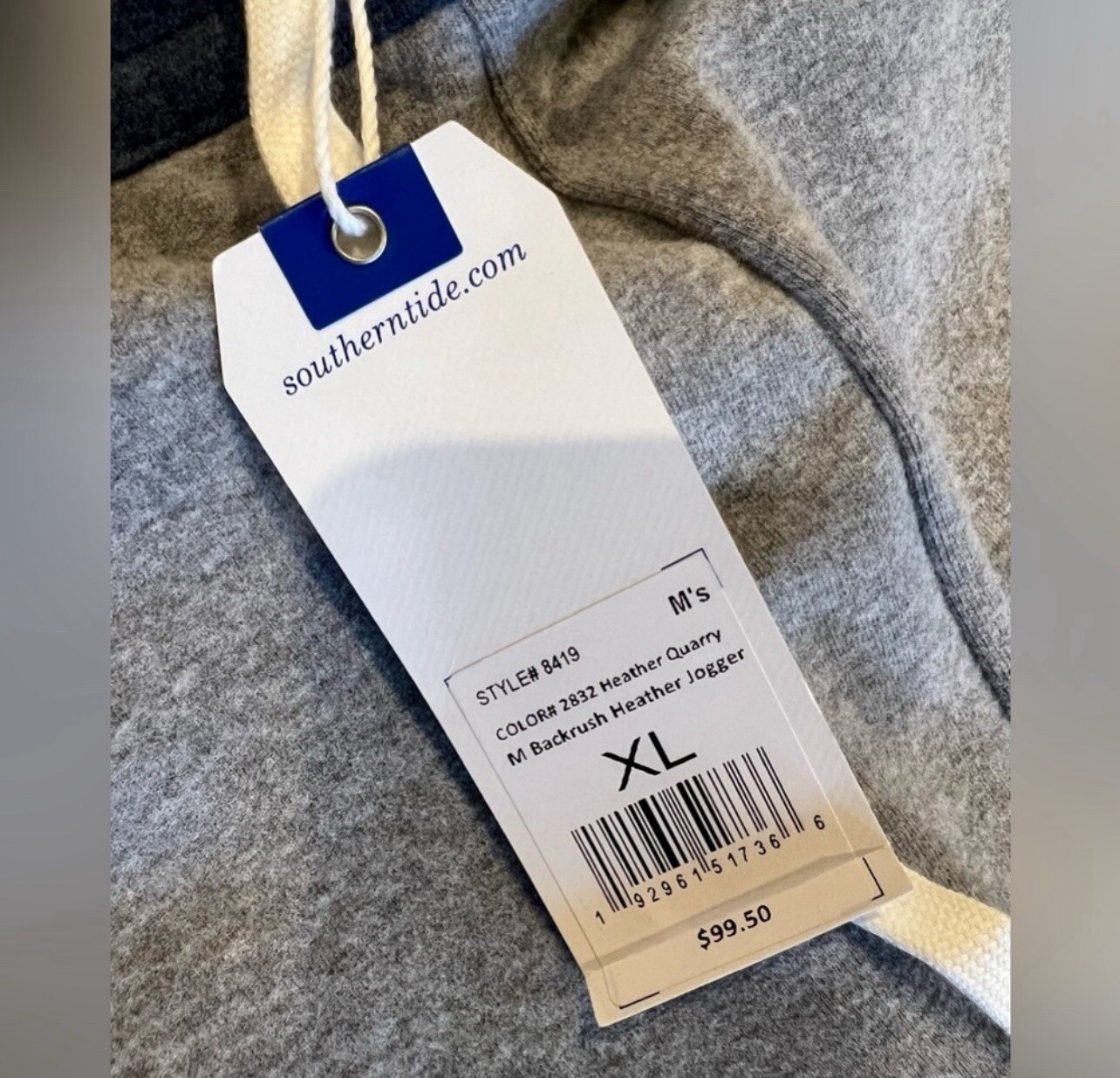 Southern Tide backrush heather quarry jogger size XL NEW with tags
