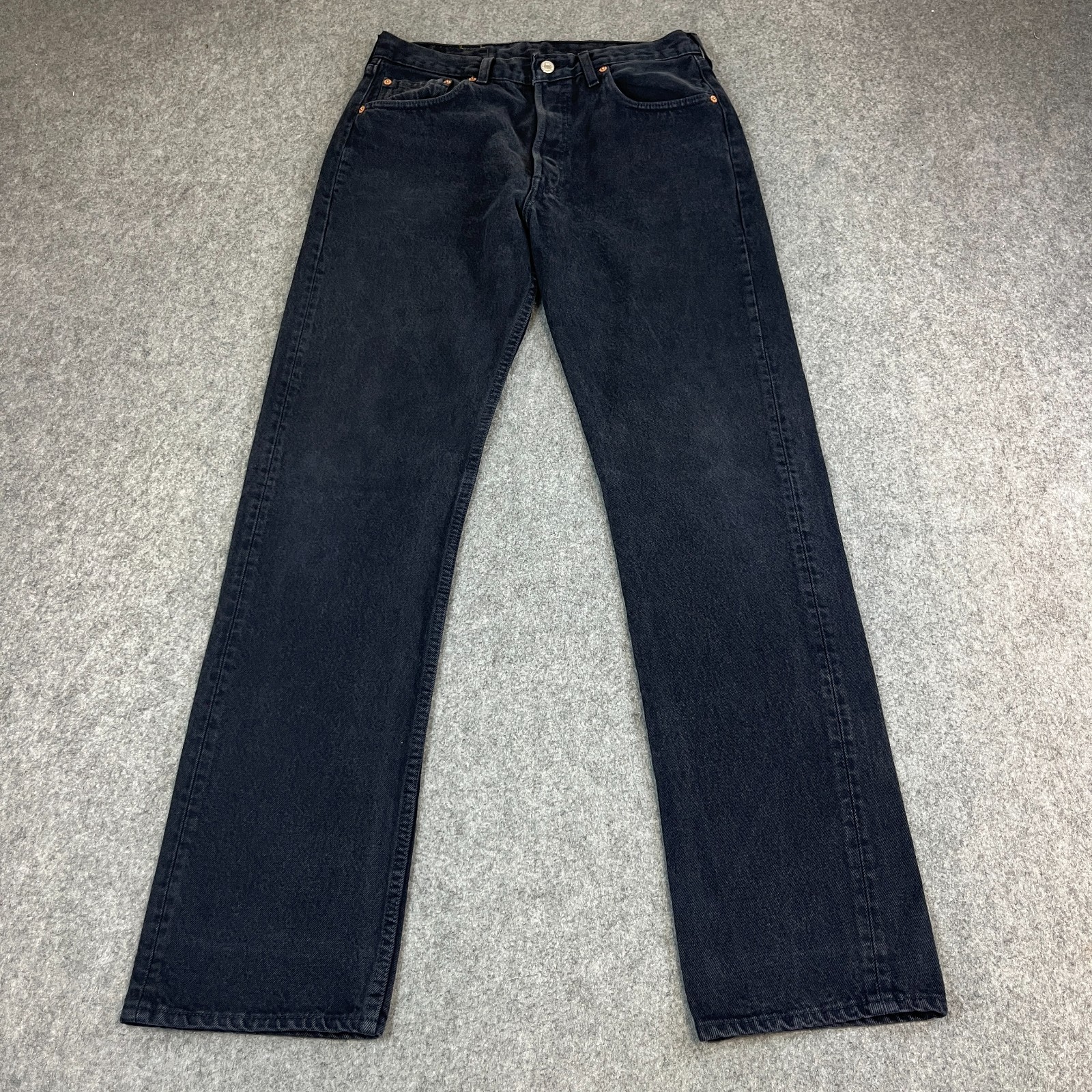 Levis 501 Jeans Mens W32 L34 Straight Navy Blue Made in USA Vintage 90s Denim