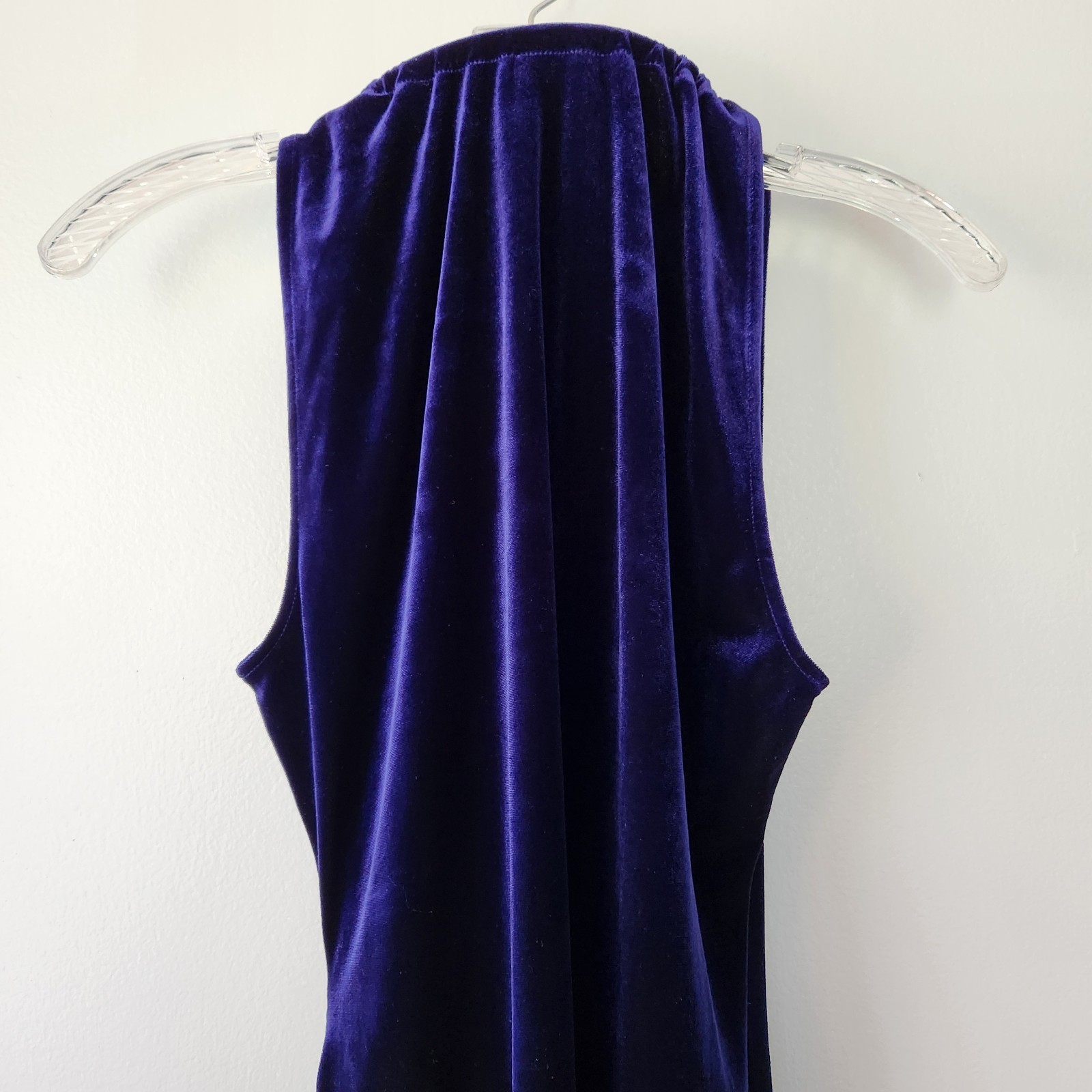 Elie Tahari Top Womens M Navy Velour Blouse Jaye Knit Evening Holiday Designer