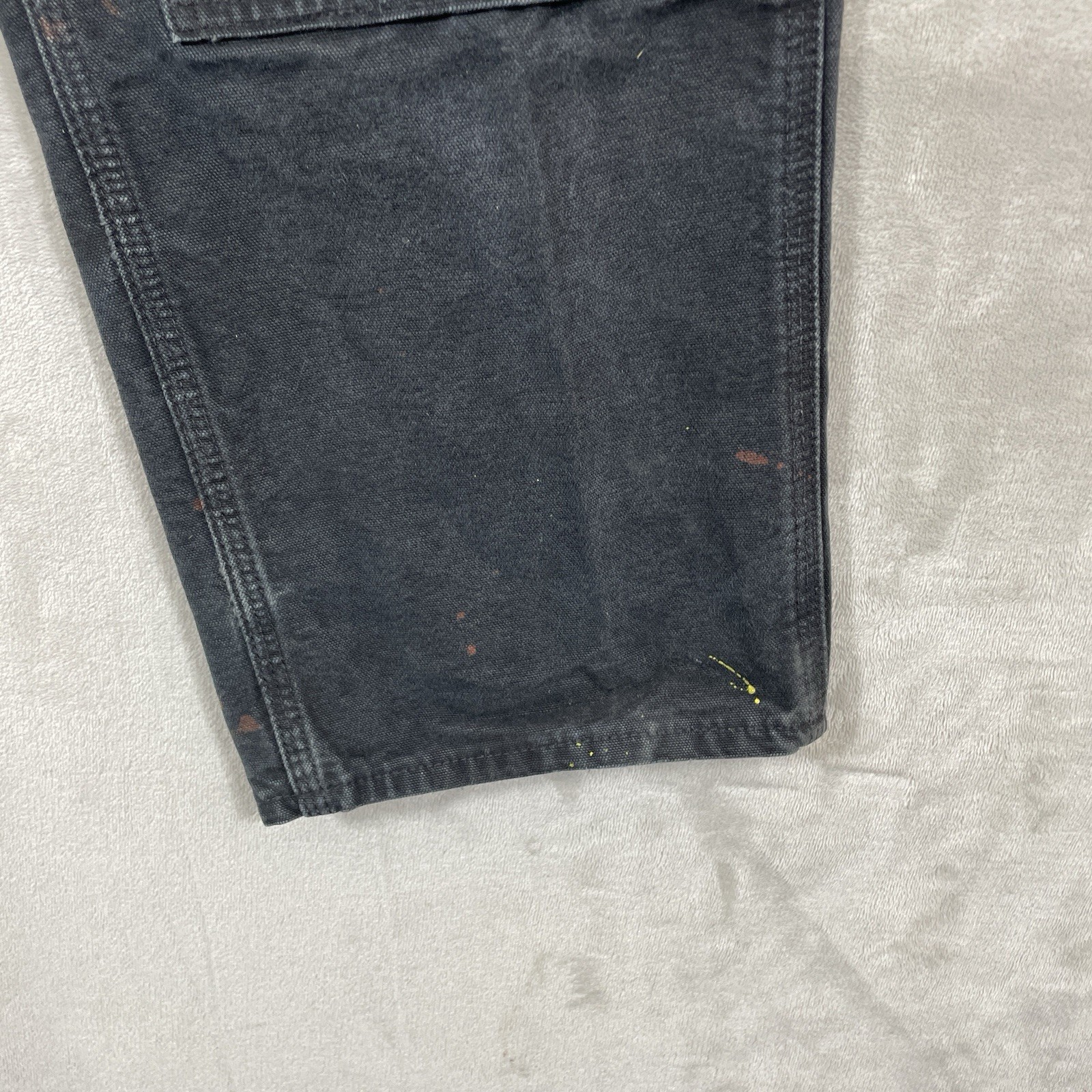 Carhartt Black Double Knee Canvas Pants Mens 34×32 (fit 32×31) B01 BLK USA Made
