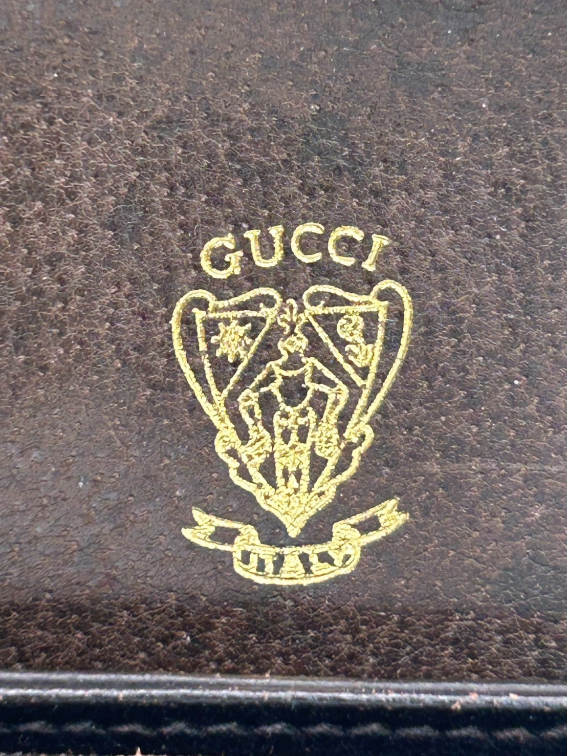 GUCCI Shoulder Bag GG Supreme Brown PVC Leather Vintage Authentic