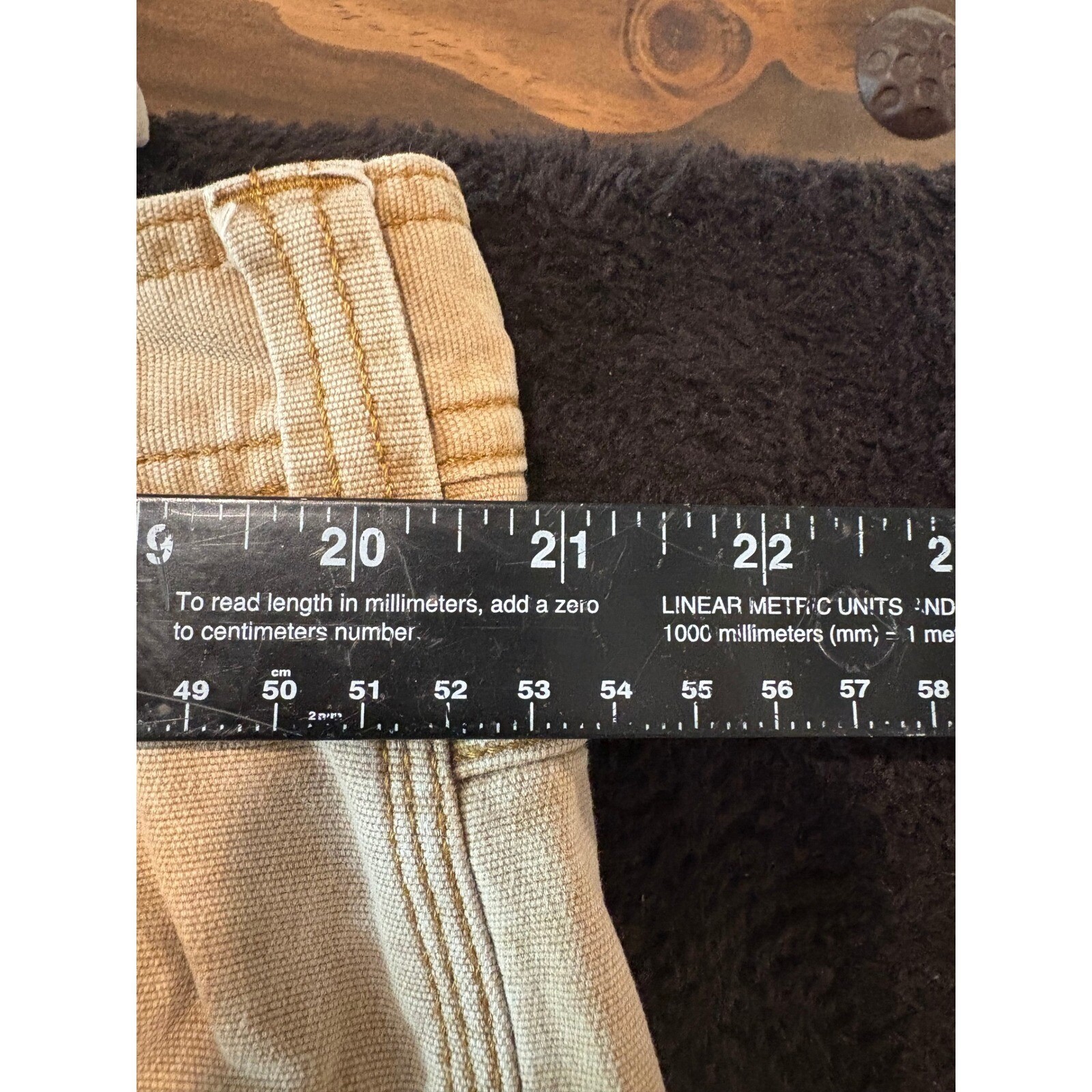 Walls Work Pants Mens XL Beige Insulated Flannel Lined Carpenter Style XL