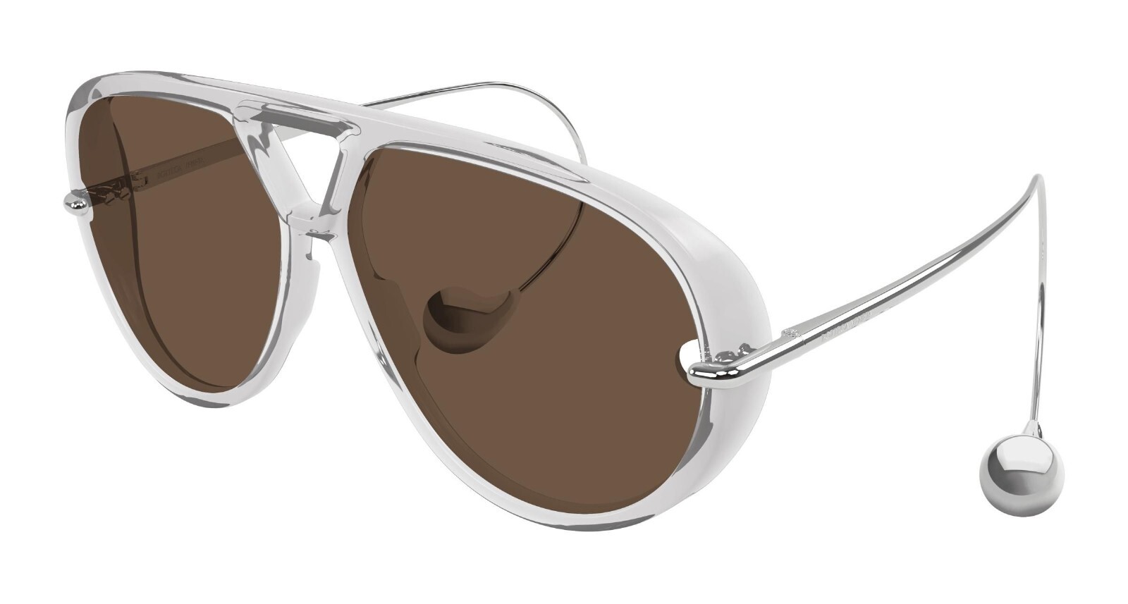Bottega Veneta BV1273S Grey Crystal And Silver/Brown (009) Sunglasses