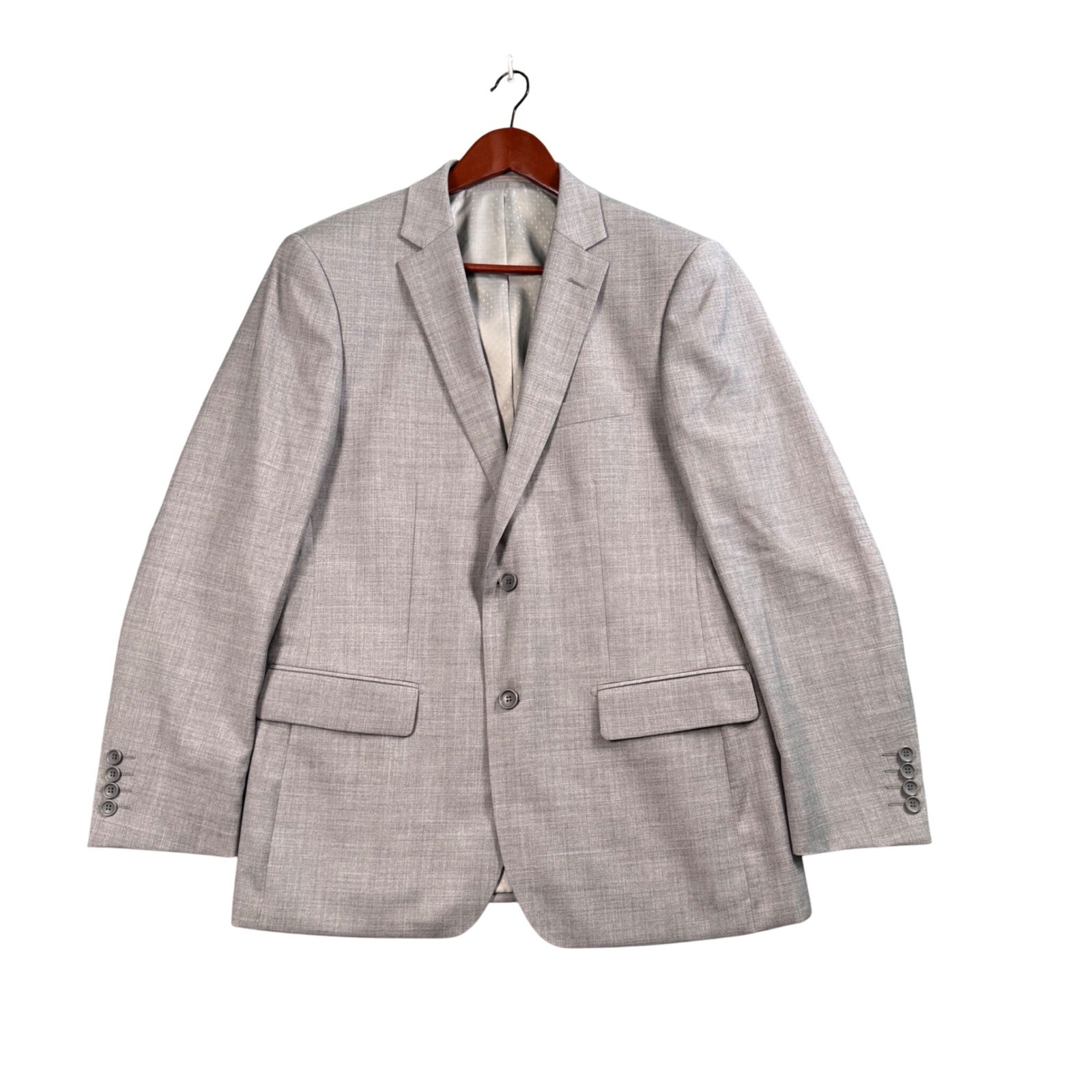 Rogue & Co Mens Gray Suit 40 Super 140s Virgin Wool 2 Button Modern Tailored