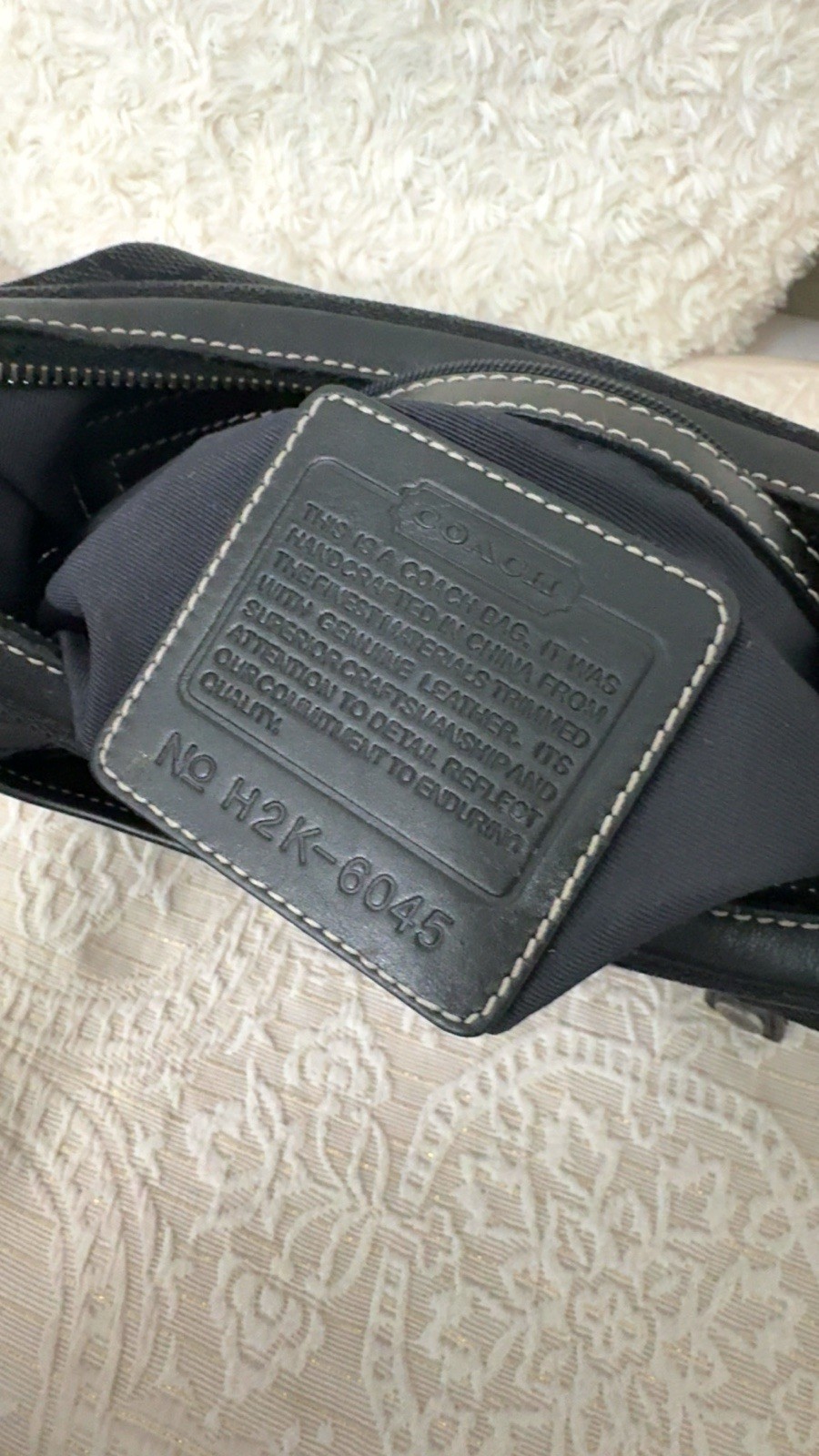 Coach Signature Black Crescent Shoulder Bag Silver Hardware