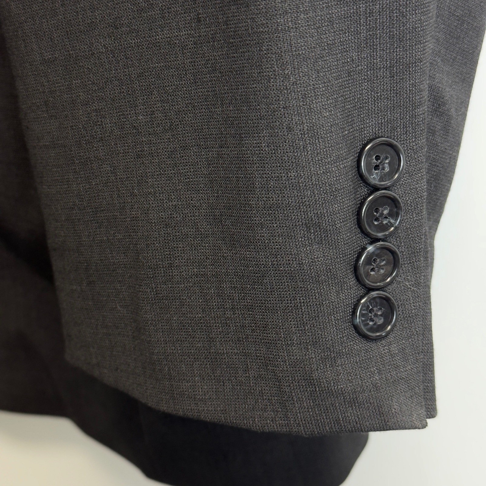 Haggar Black Label Mens 46L Blazer Charcoal Gray Worsted Wool Blend Suit Jacket