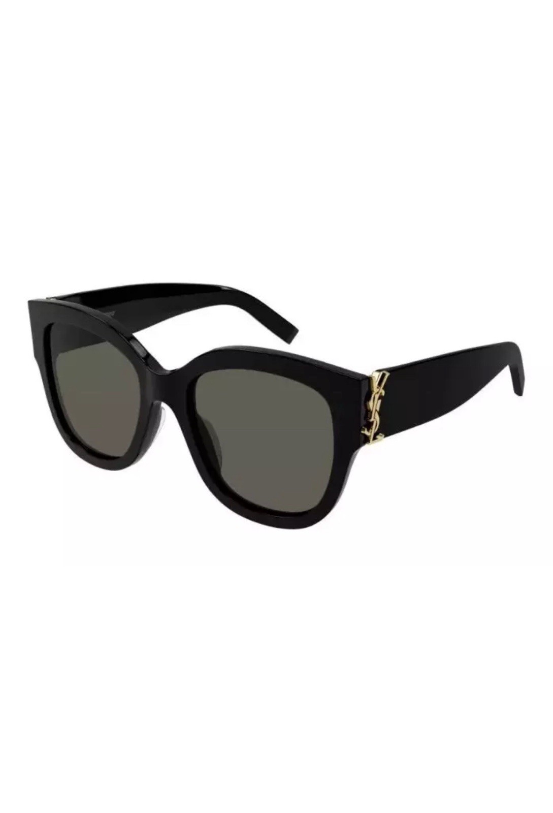 New Saint Laurent SL M95/F 001 Black Gold Dark Grey Lenses Sunglasses