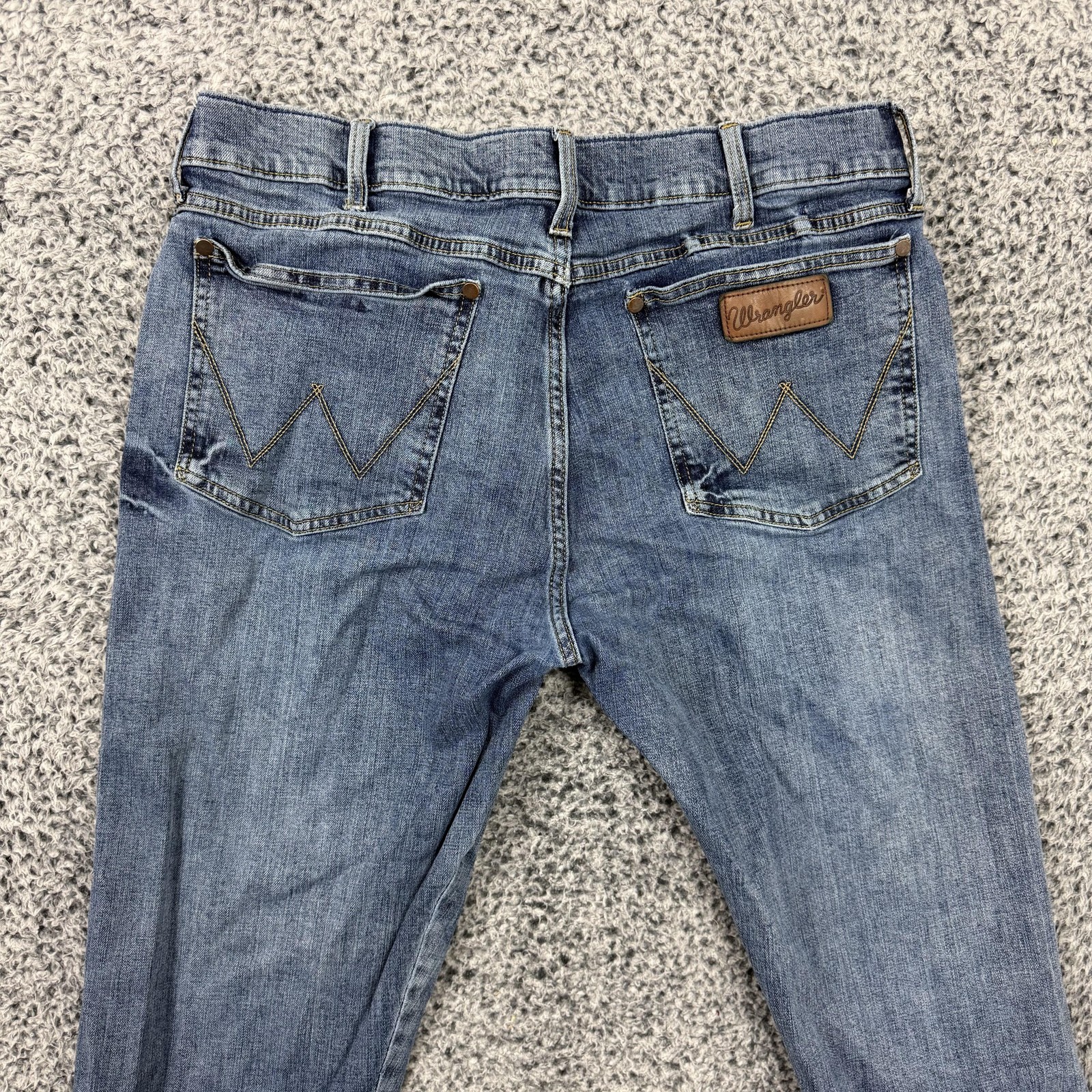 Wrangler Retro Jeans Mens 35×32 Blue Denim Slim Bootcut Stretch Medium Wash