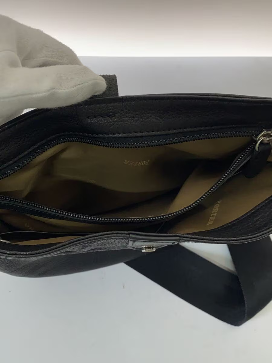 PORTER CISCO Shoulder Bag Leather BLK 120 03306