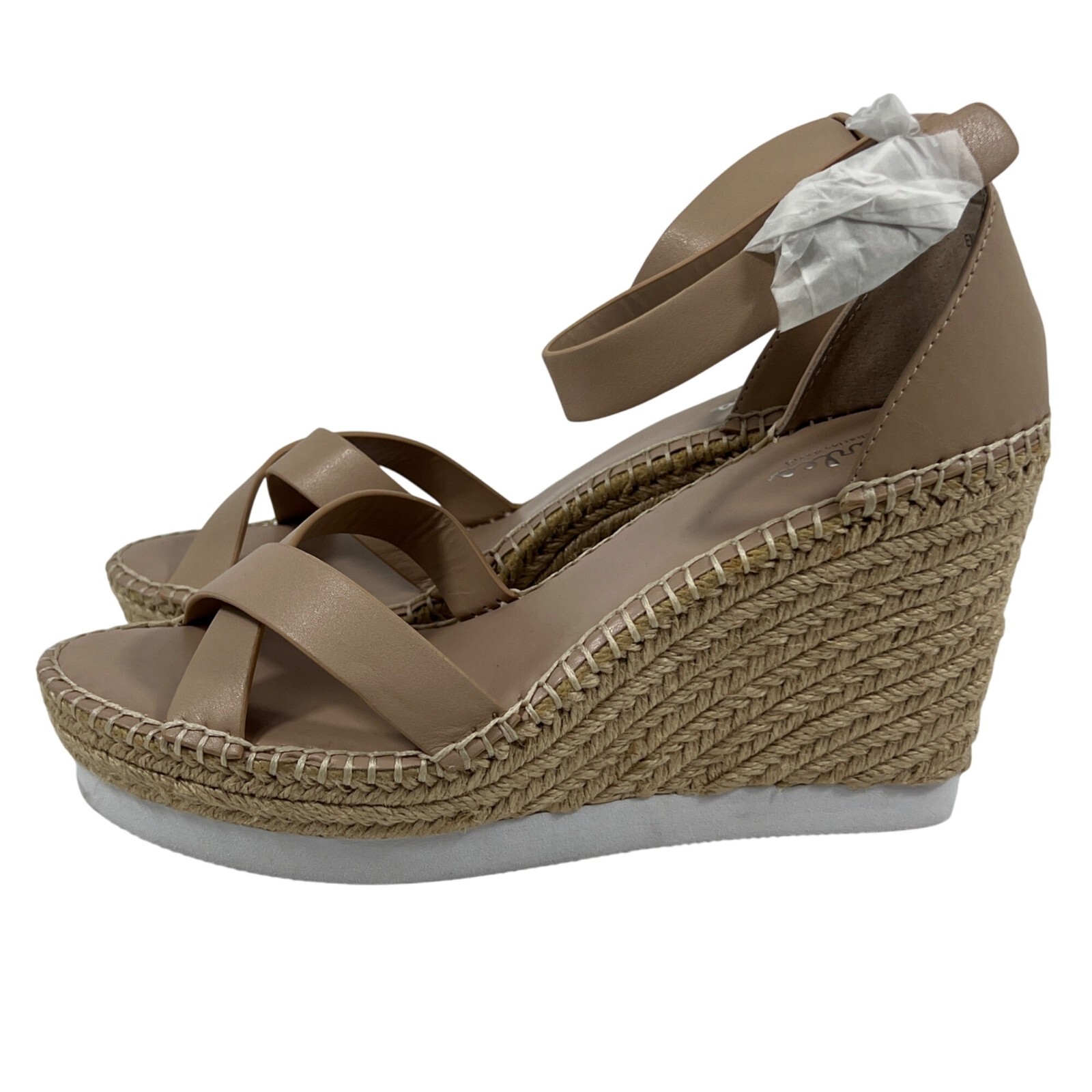 Charles By Charles David Engage Nude Strappy Espadrille Wedge Sandals Size 10M