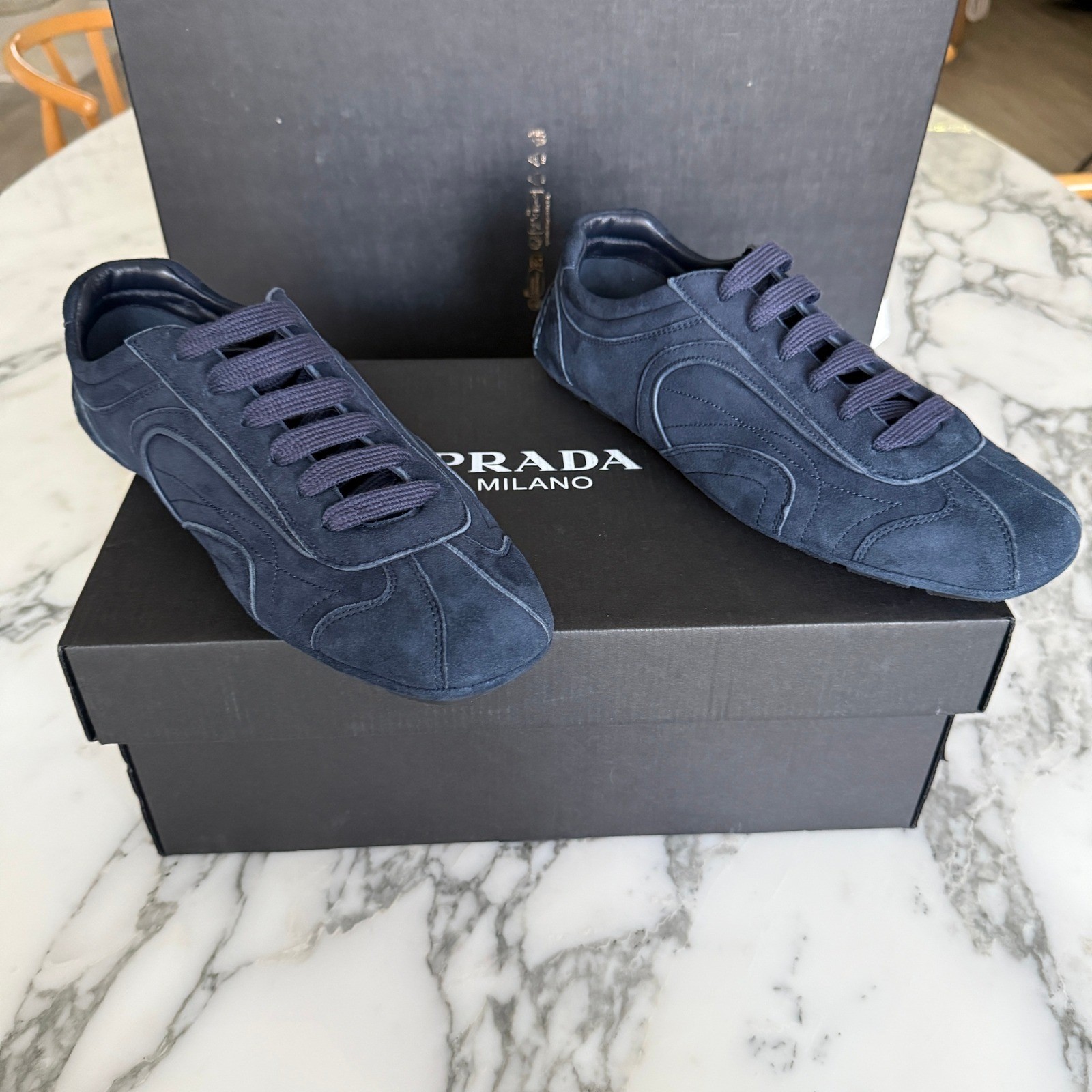 Prada 4E1165 Men’s Montecarlo Re-Edition 2005 Suede Sneakers, UK sz 8