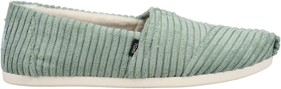 TOMS Women’s Alpargata Recycled Cotton Canvas Loafer Flat Black & Dark ivy Wide