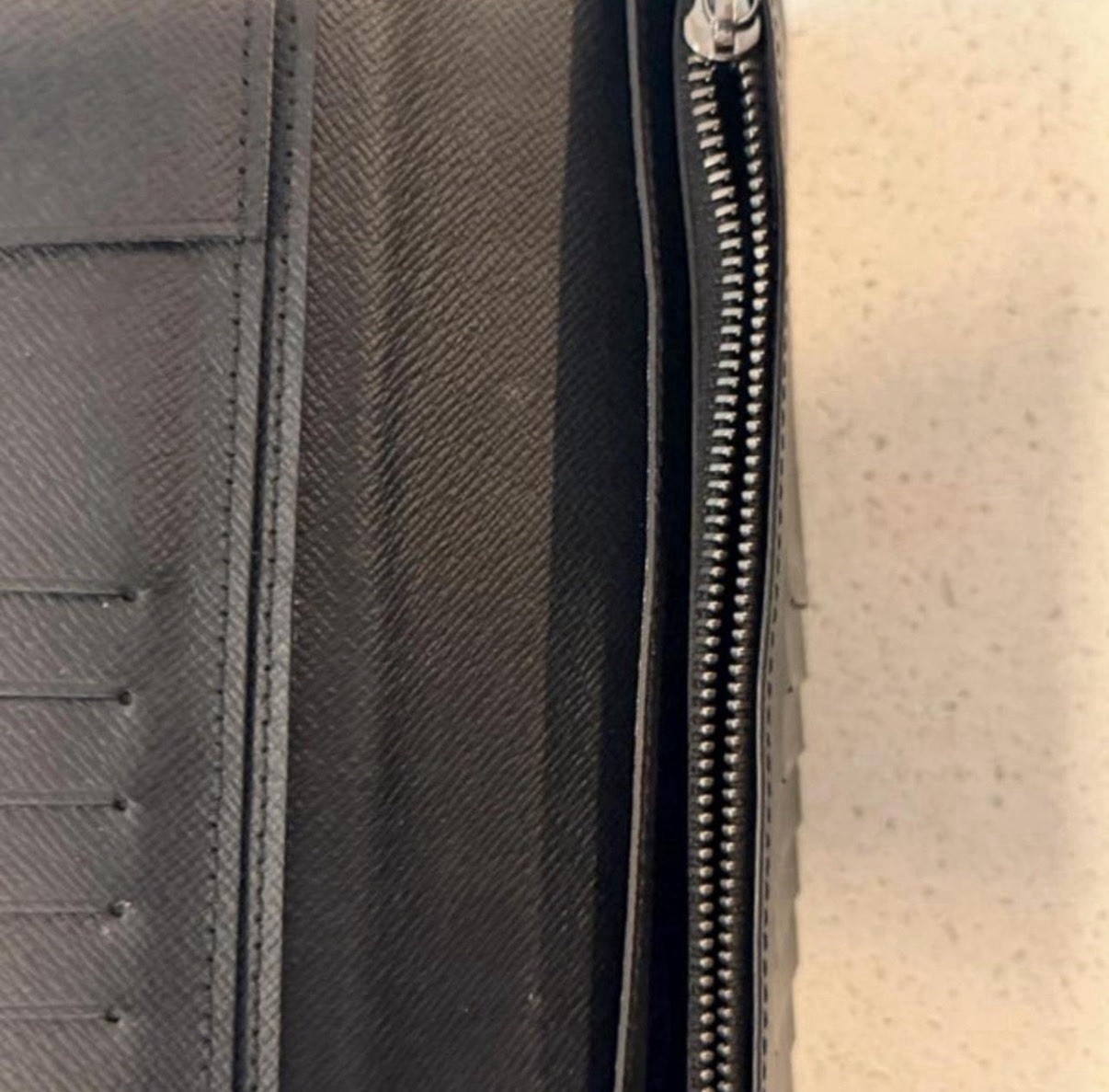 Louis Vuitton Monogram Black Long Wallet w/ Zip Coin Pocket DM FIRST