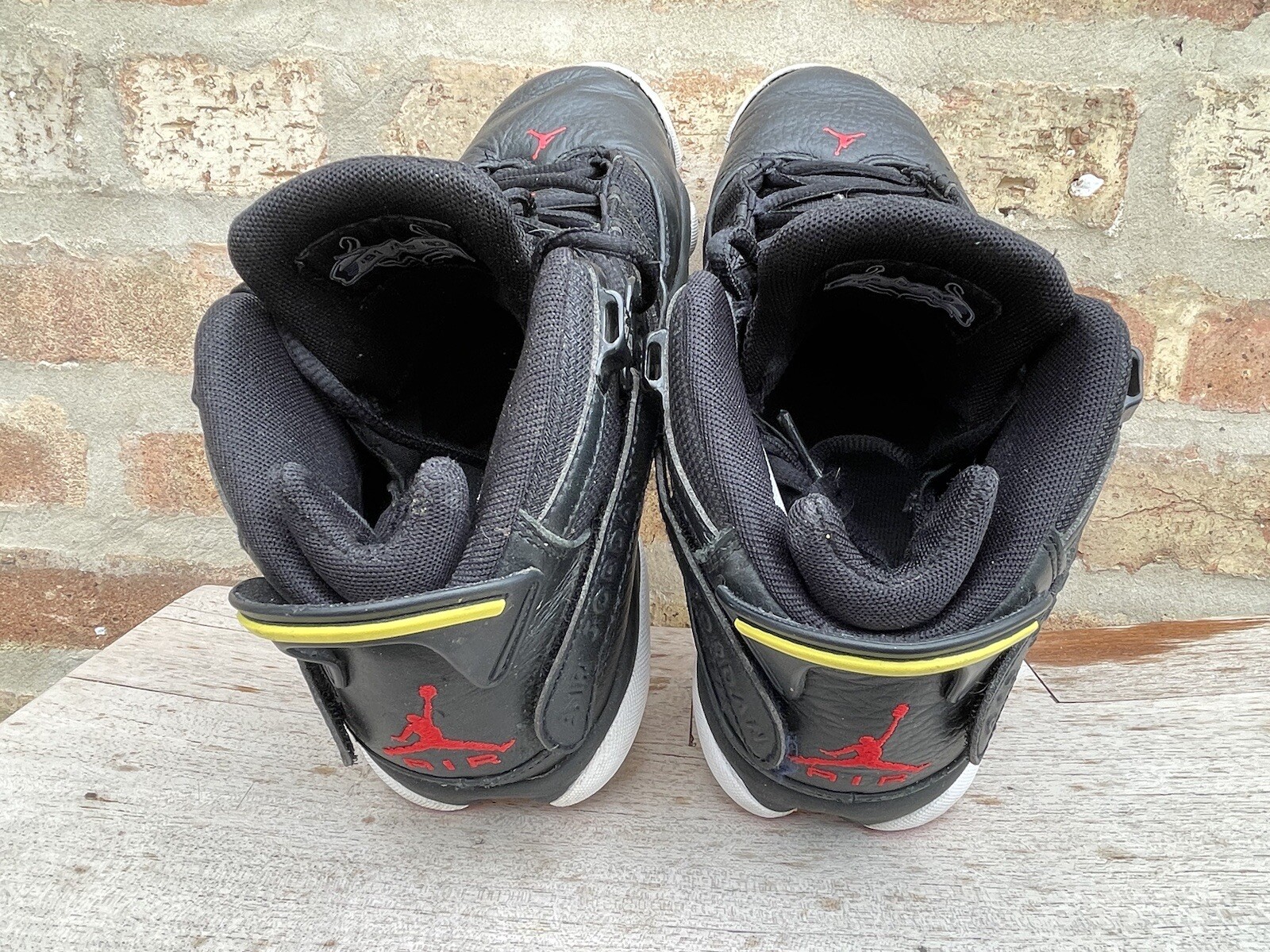 🔥 Nike Air Jordan 6 Rings • 322992-063 Black & Red Basketball Shoes Men Sz 8.5