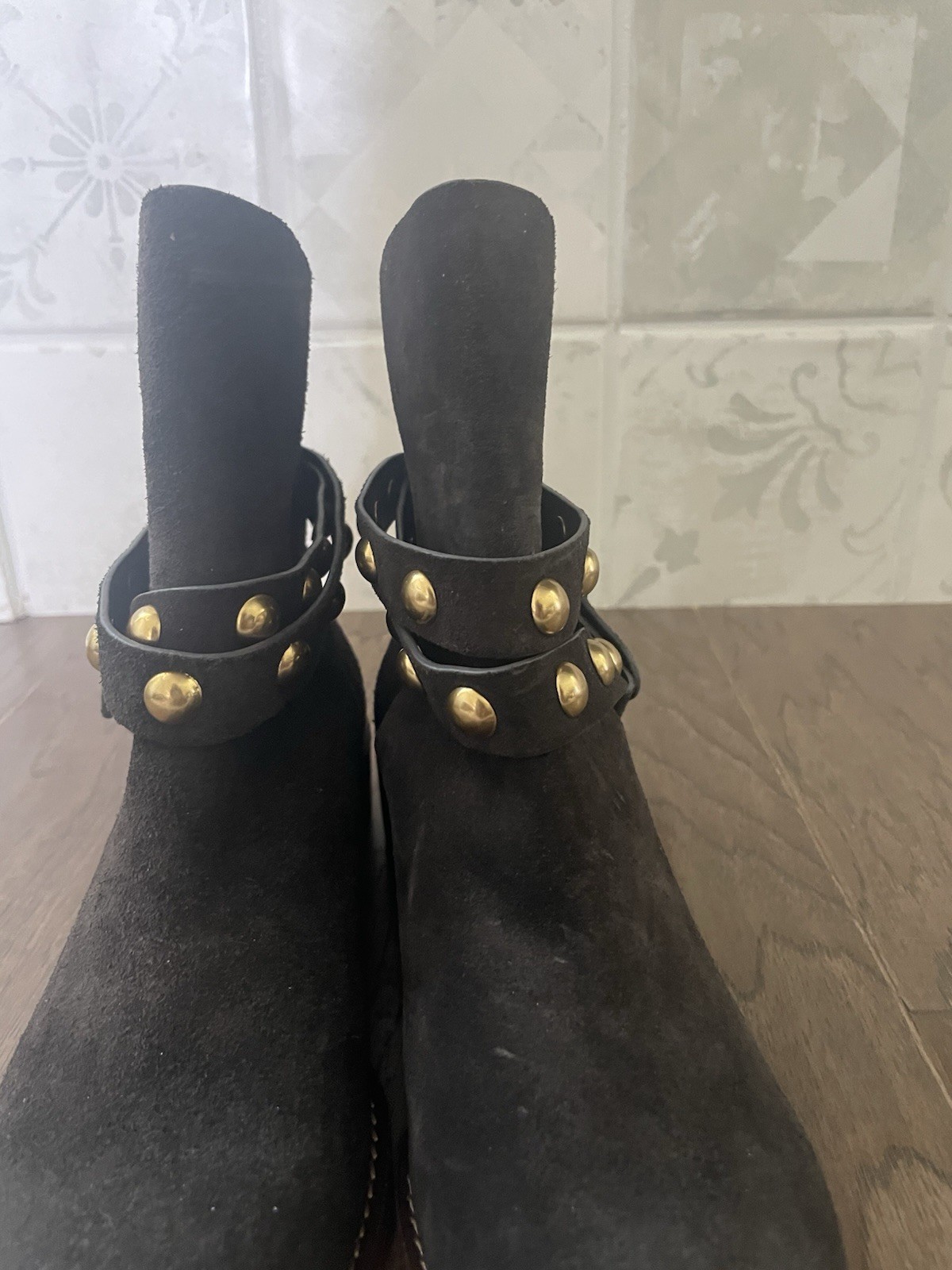 See by Chloe Neo Janis Brown Suede Ankle Boots Sz 37 US 7