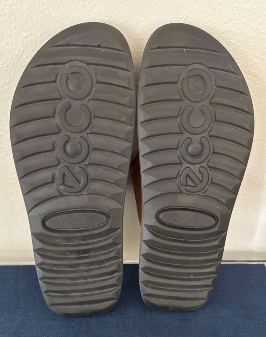 ECCO 2nd Cozmo Mens Light Brown Leather Sandals EU 46 US 12 – 12.5 Cosmo
