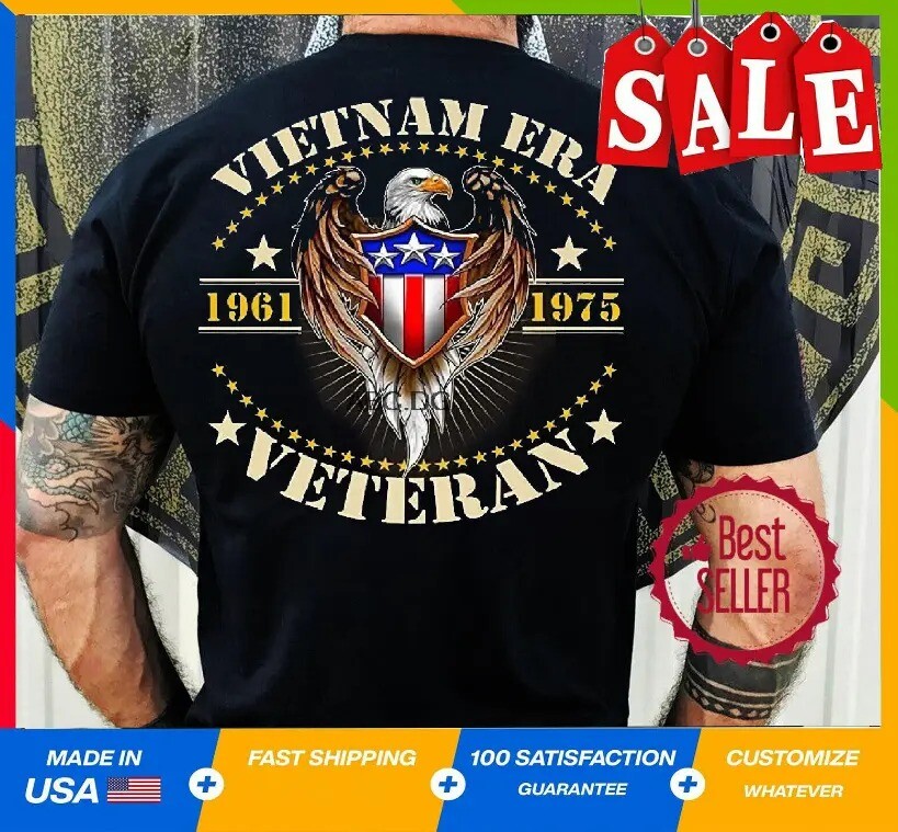 2025/Veteran Gift Vietnam War Era Retired Soldier Back-print T Shirt Size S-5XL
