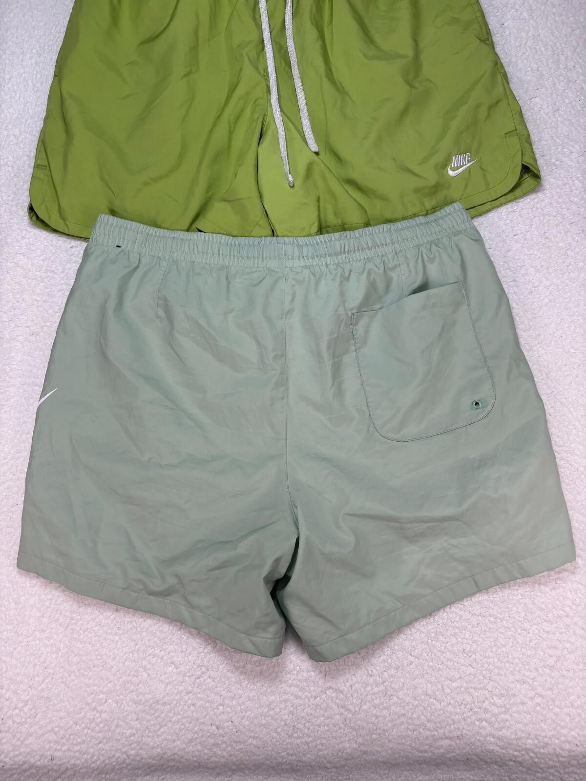 Nike Flow Shorts 2XL Green Mesh Lined Lightweight Woven Athletic Fit Lot of 2