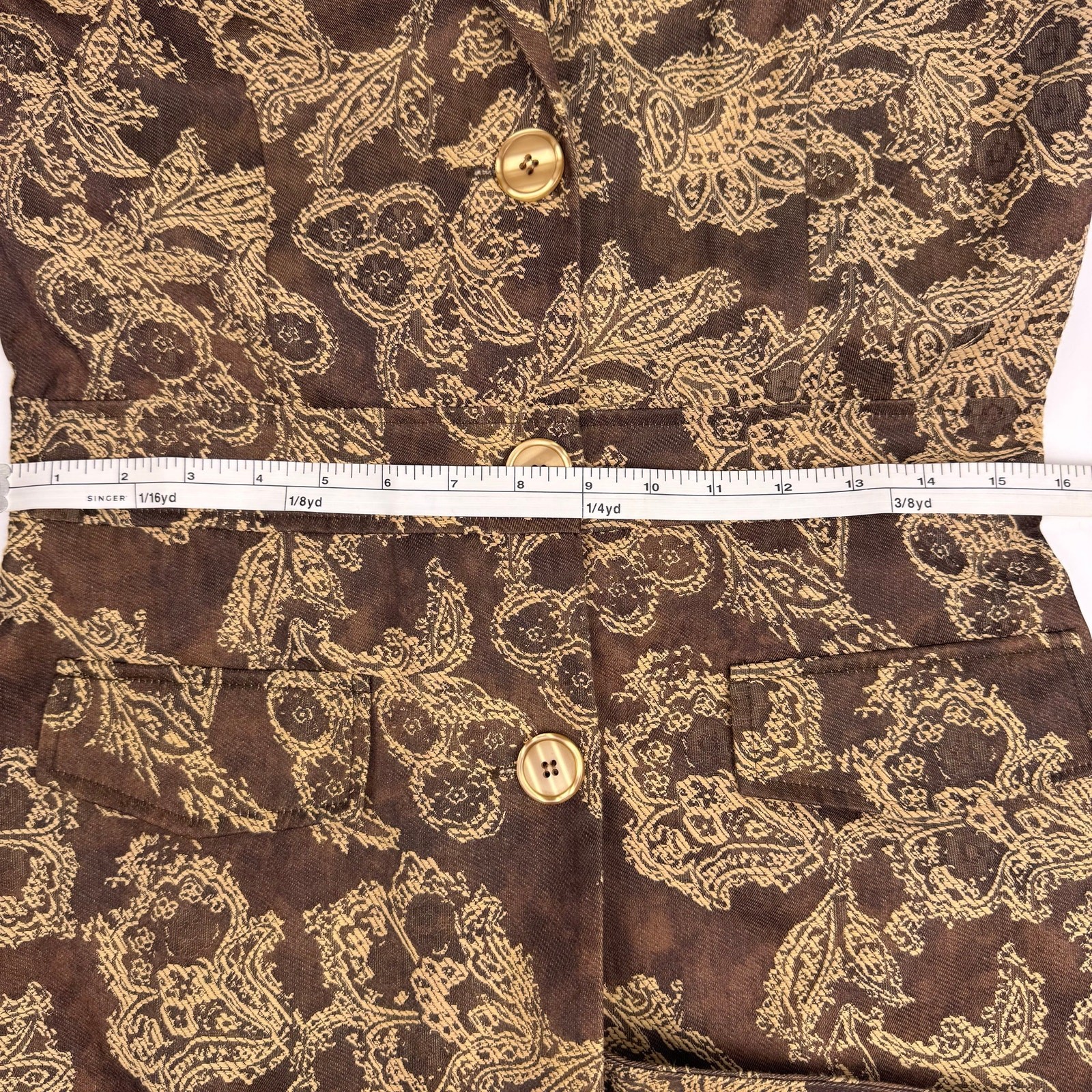 Vtg Breakin’ Loose Jacket Duster Damask Longline Size 6 Boho Chic Tailored