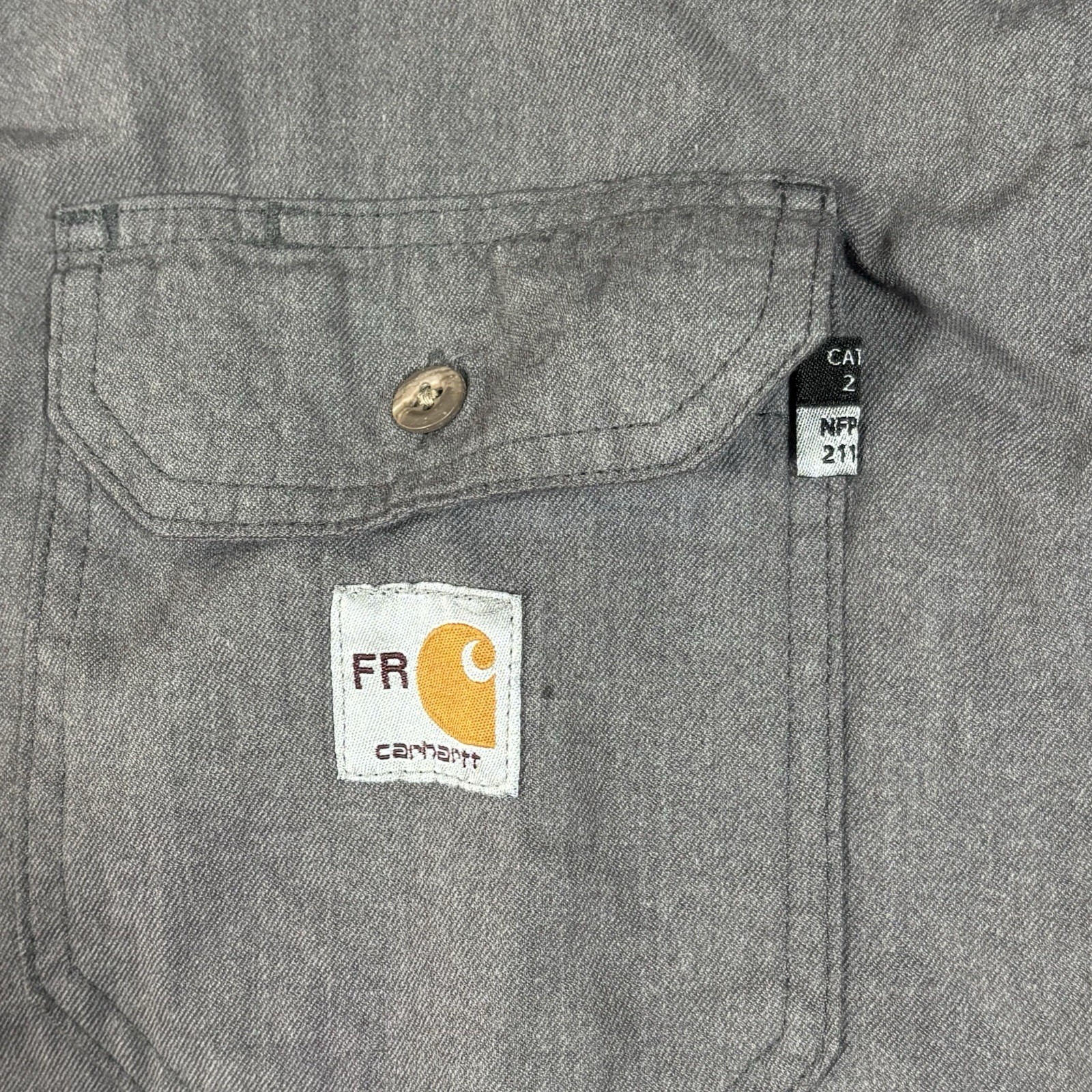 3 Carhartt FR Long Sleeve Shirt Button Up Flame Resistant Men Large Reg Work Lot