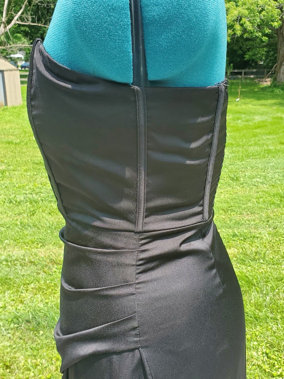 Black Satin Corset Alter’d State Maxi Formal Dress