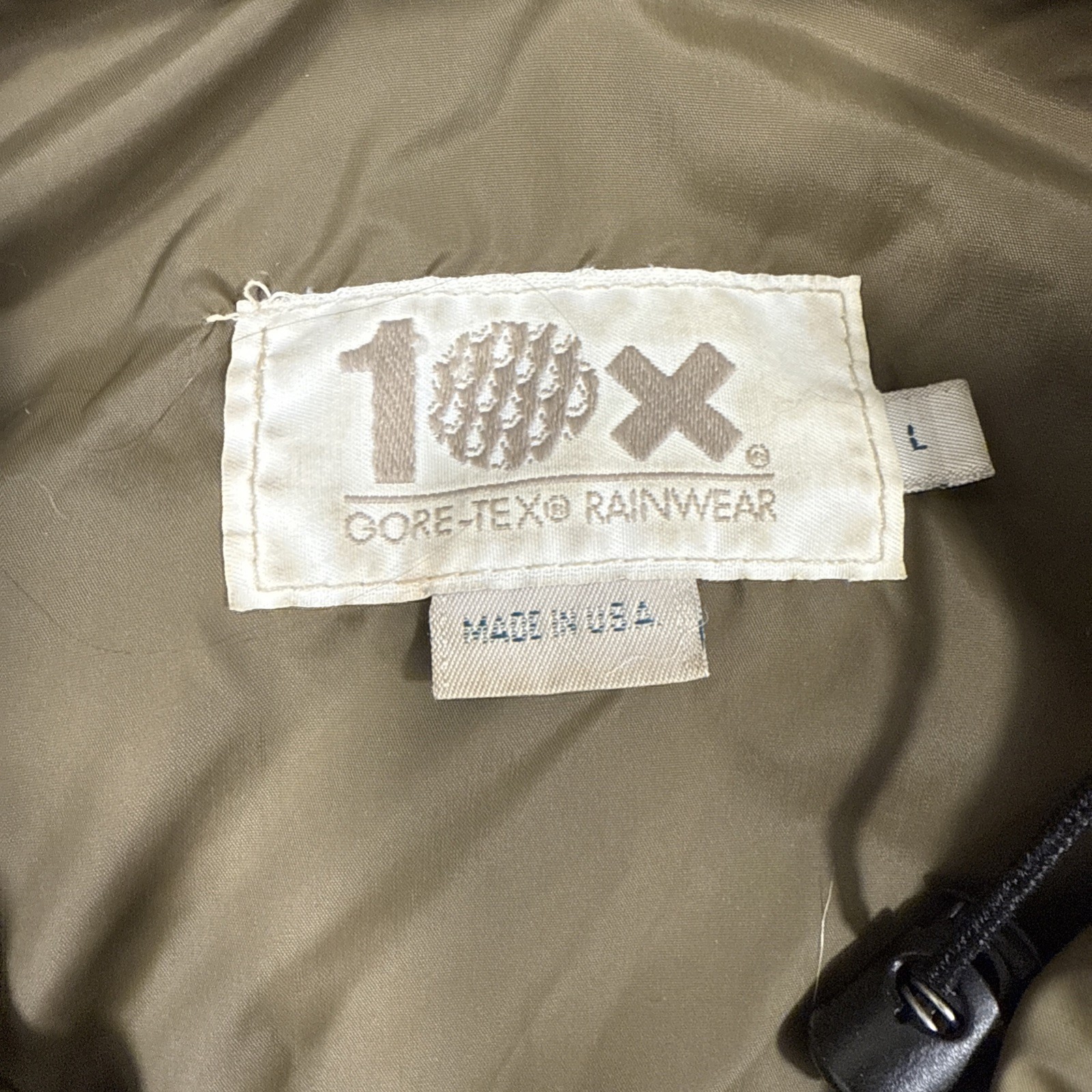 VTG 10X Gore-Tex Rain Hunting Jacket Mens Sz L Large Realtree Camo USA MADE