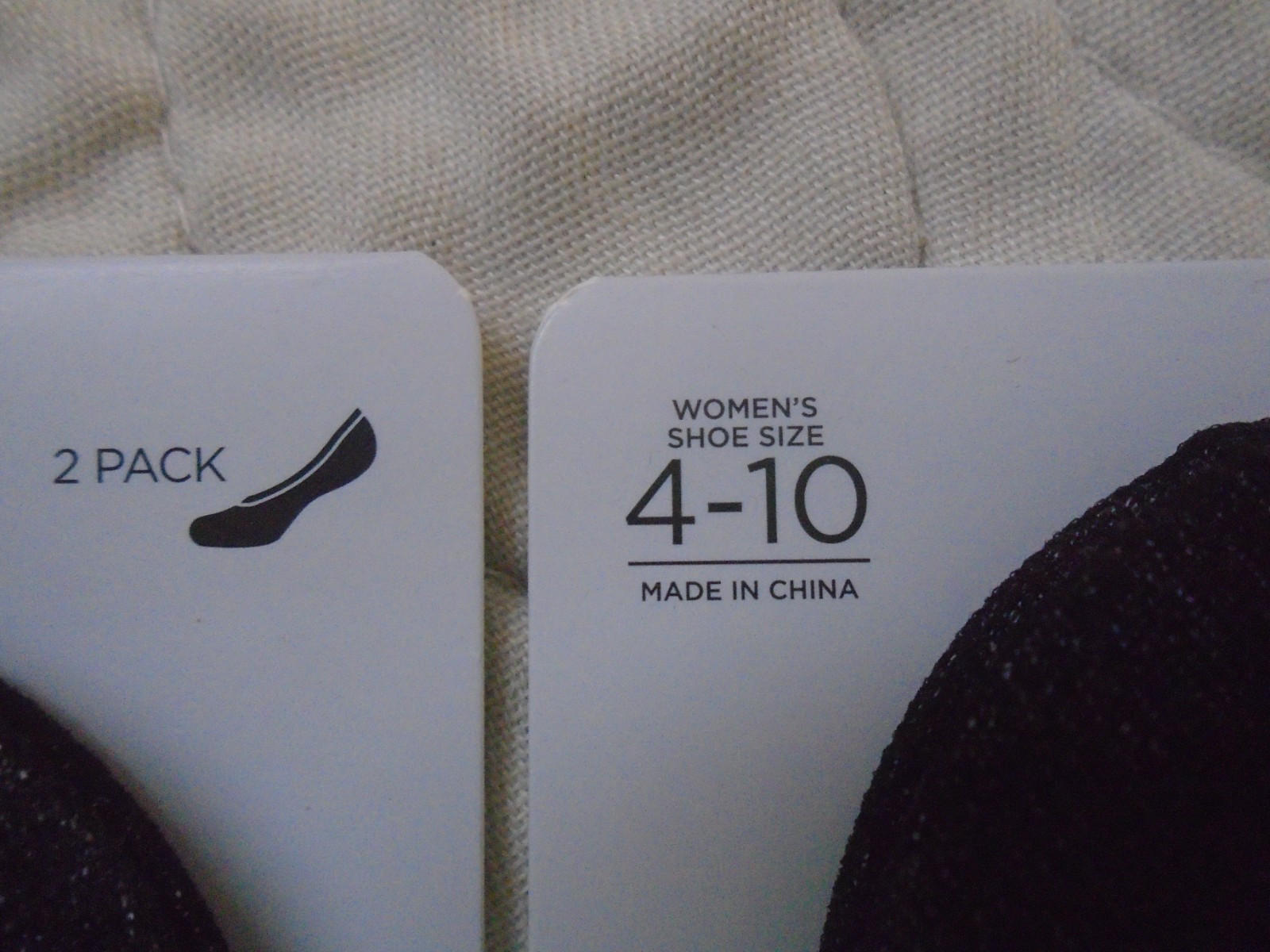 4-Pair West Loop Black /Tan Ultra Low Liner Sheer Nylon Women’s Shoe Sz 4-10
