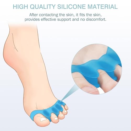 Toe Spacers for Women & Men – Silicone Toe Separators for Bunion 2 Blue