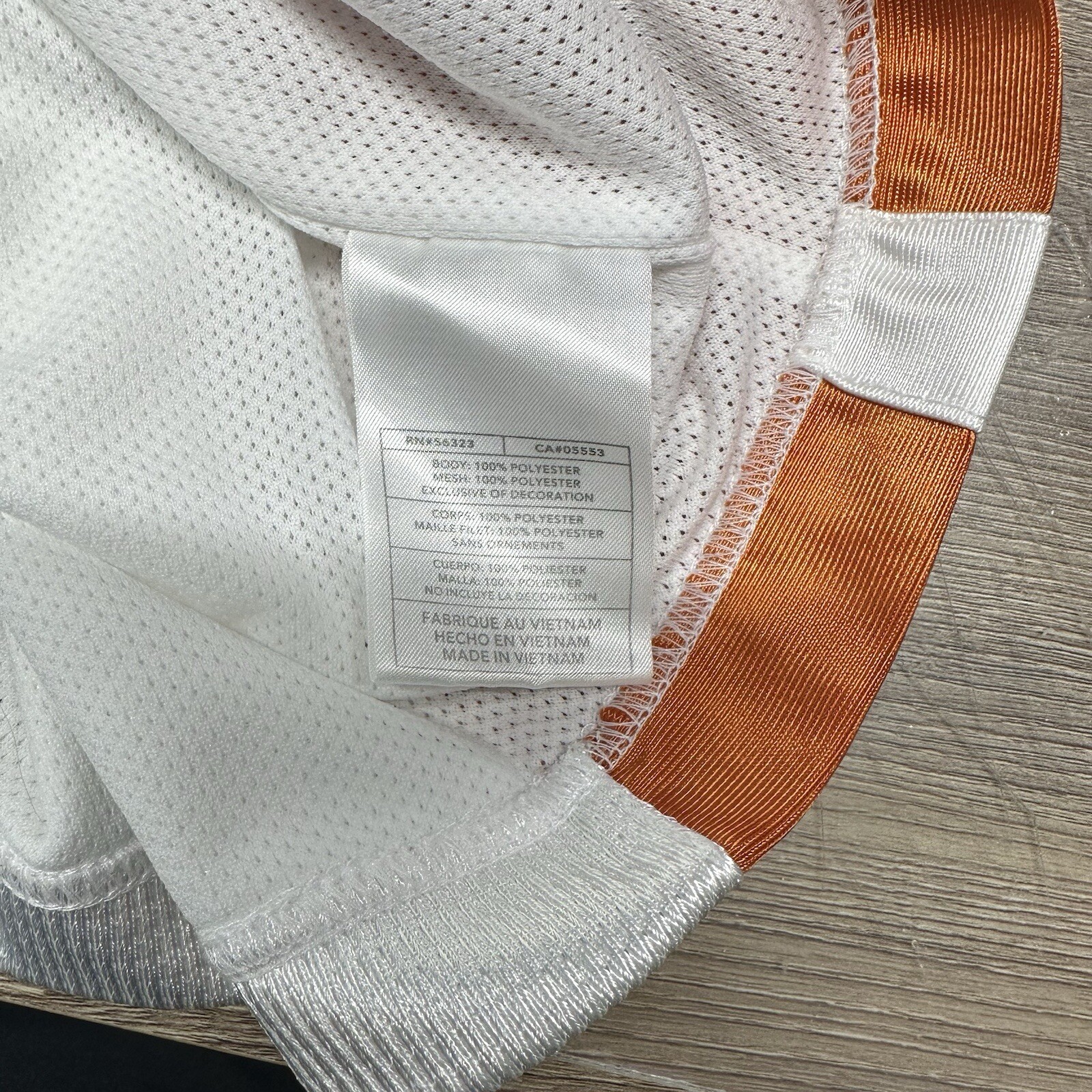 2003 Nike Jersey Rare Limited Edition White Orange Double Layer Mid Swoosh VTG