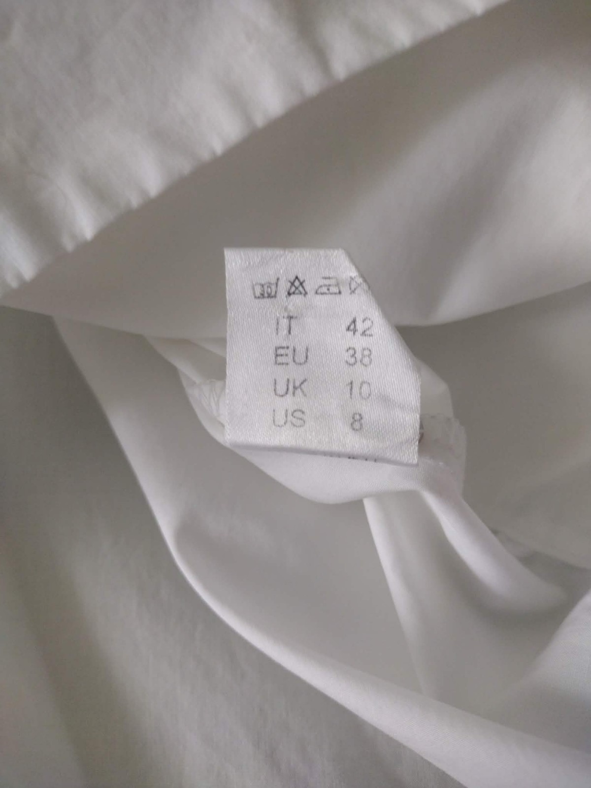 BALOSSA White Cotton Avant-Garde Shirt IT 42 EU 38 Extreme Asymmetric Tail Top