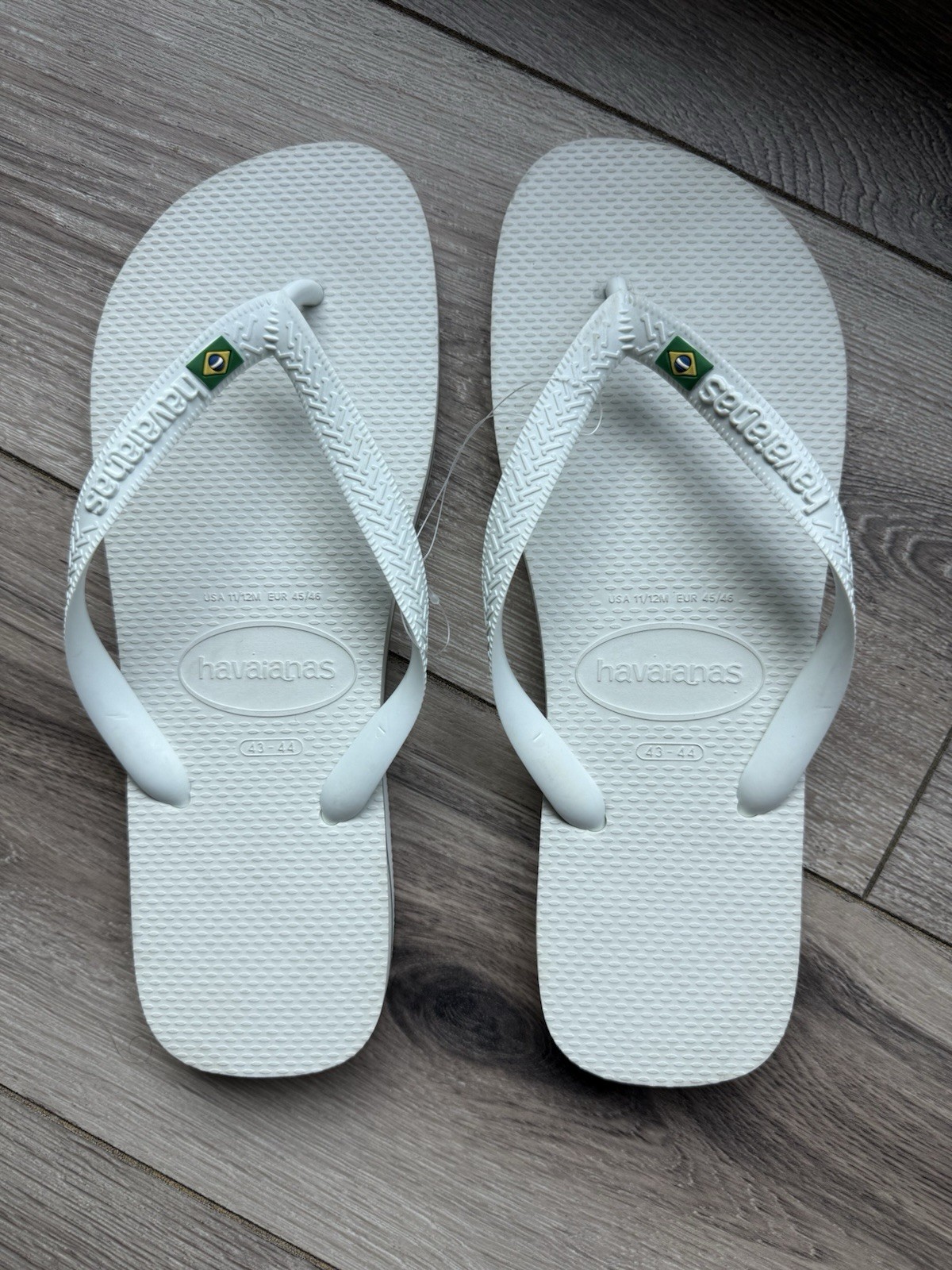 Havaianas Classic White Brazil Flag Flip Flops Men’s 11/12