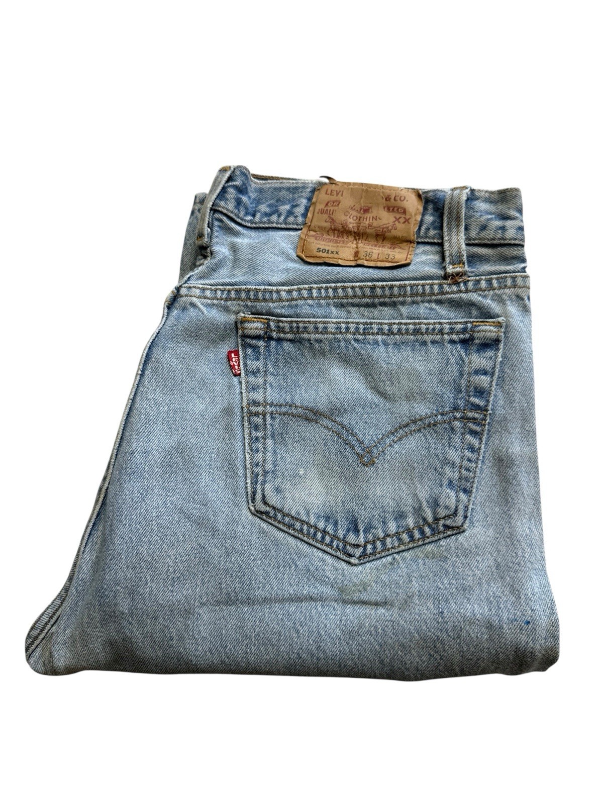Vintage Levi’s 501 Blue 90s USA Button Fly 1990s Men’s 501xx Distressed 32X29
